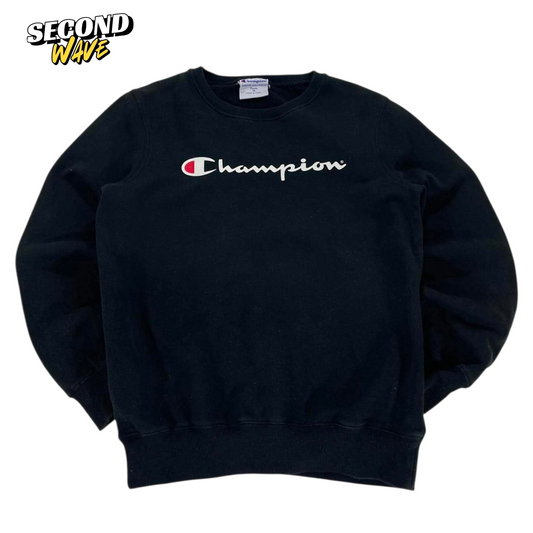 CHAMPION BLACK CREWNECK SWEATSHIRT (M)