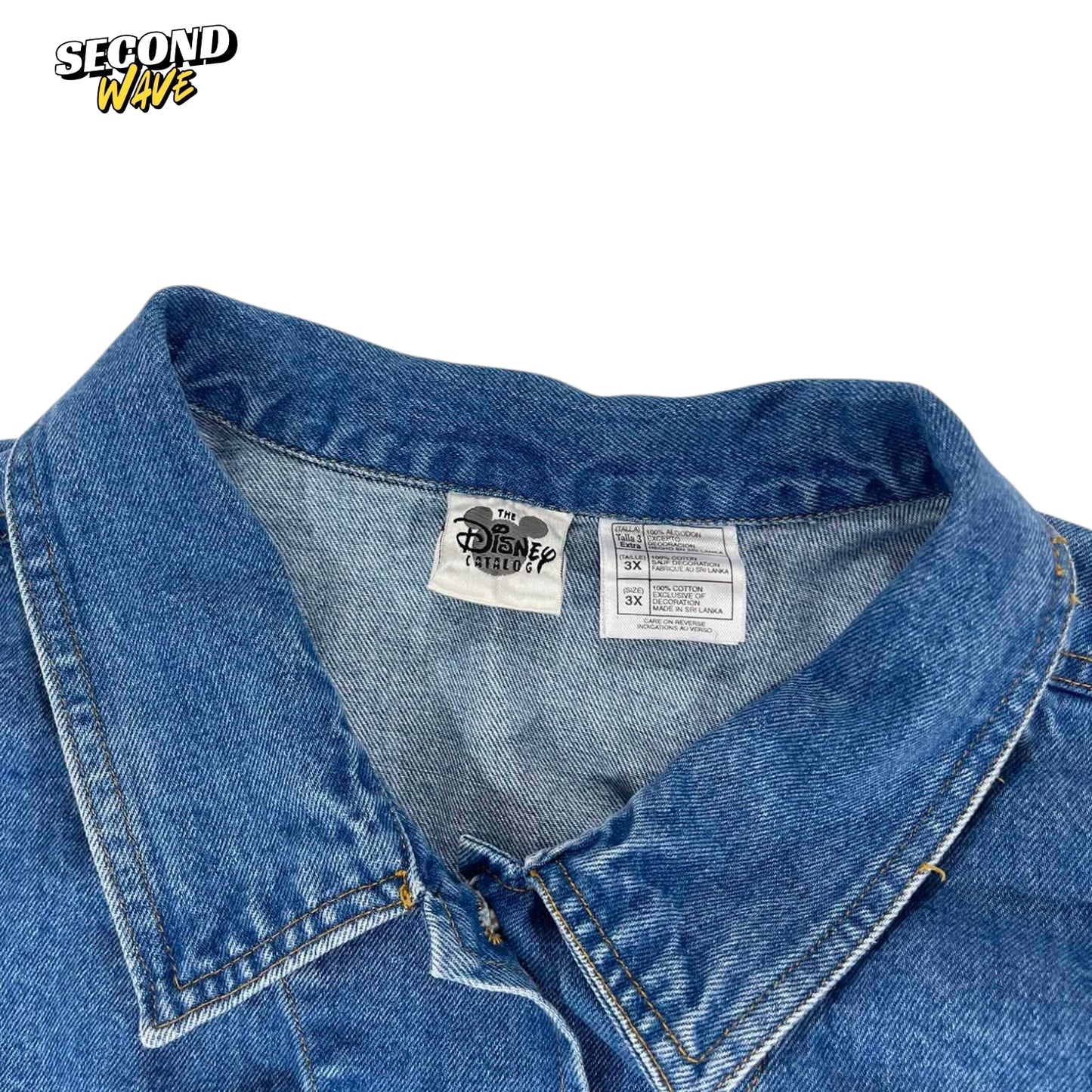VINTAGE DISNEY MICKEY MOUSE BLUE DENIM JACKET (3XL)