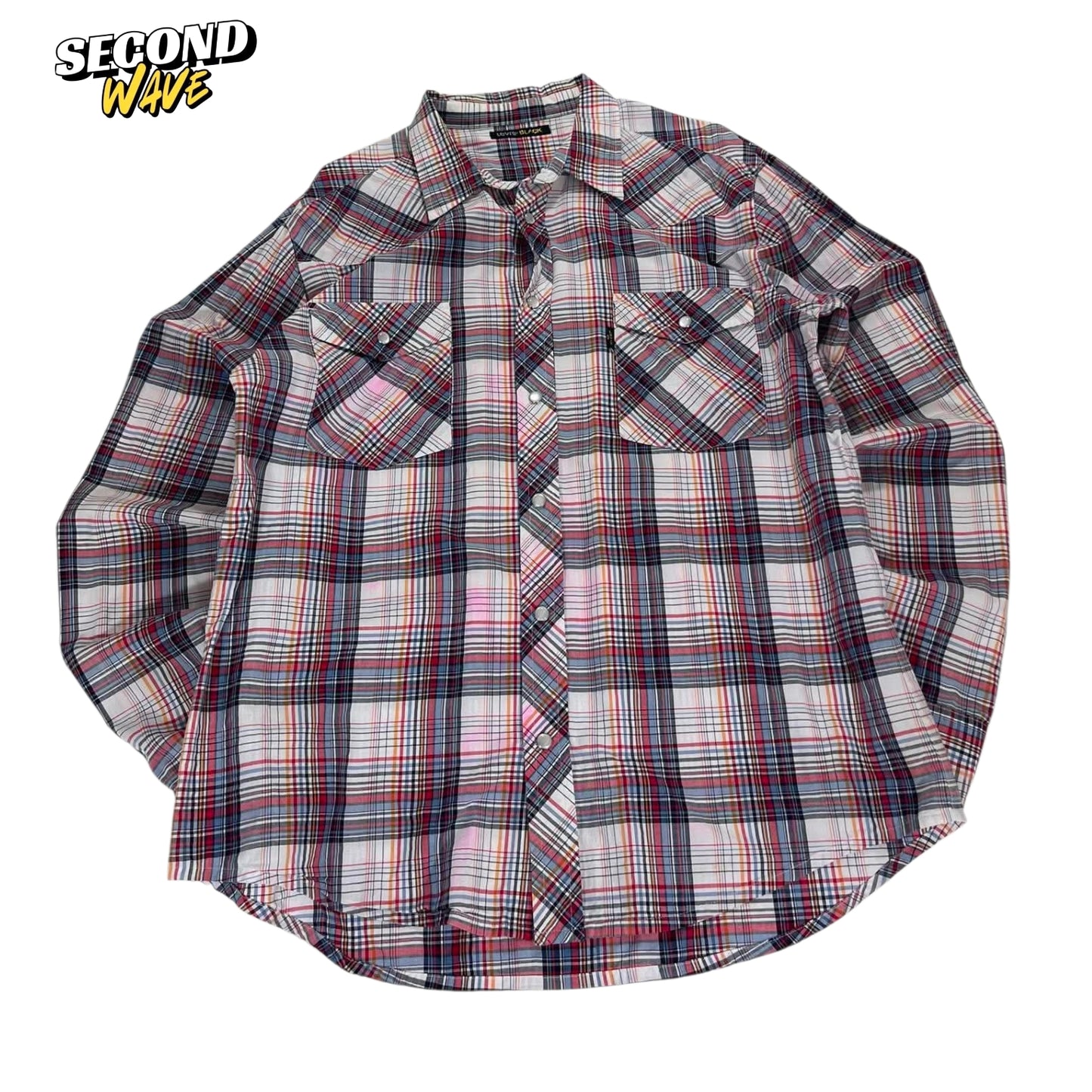 LEVI'S BLACK BUTTON UP SHIRT (L)
