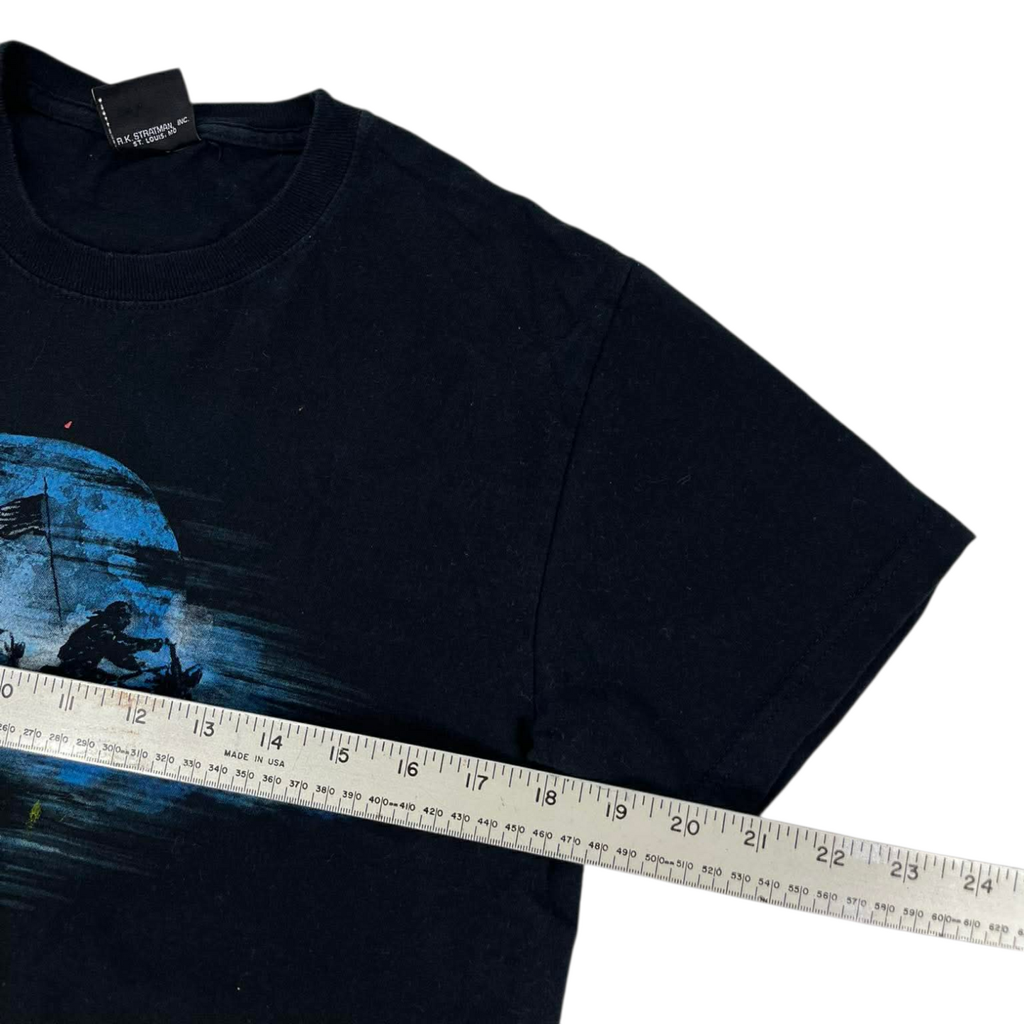 HARLEY DAVIDSON BLACK GRAPHIC TEE WITH BLUE ACCENTS (S-M)