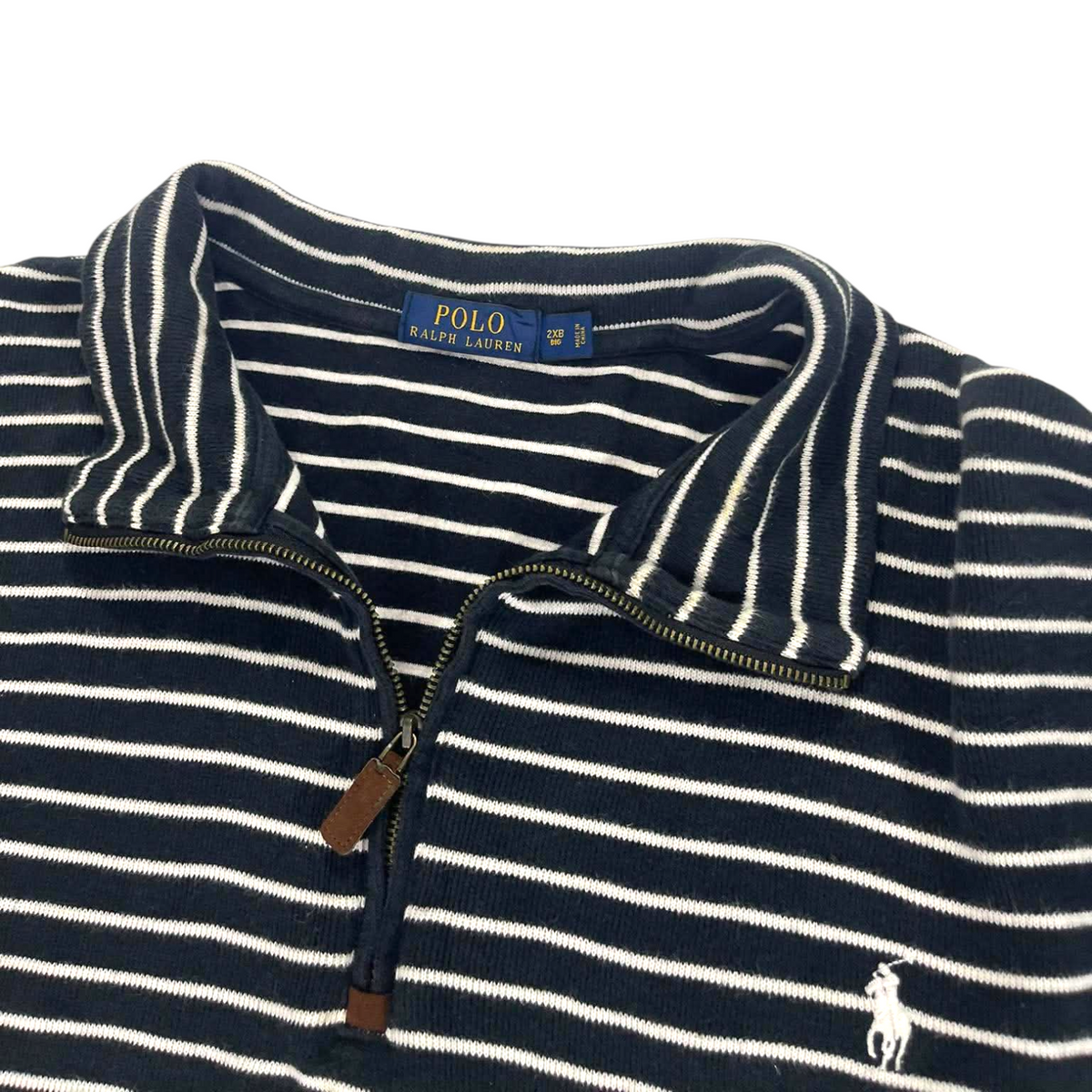 POLO RALPH LAUREN STRIPED QUARTER ZIP (2XL)