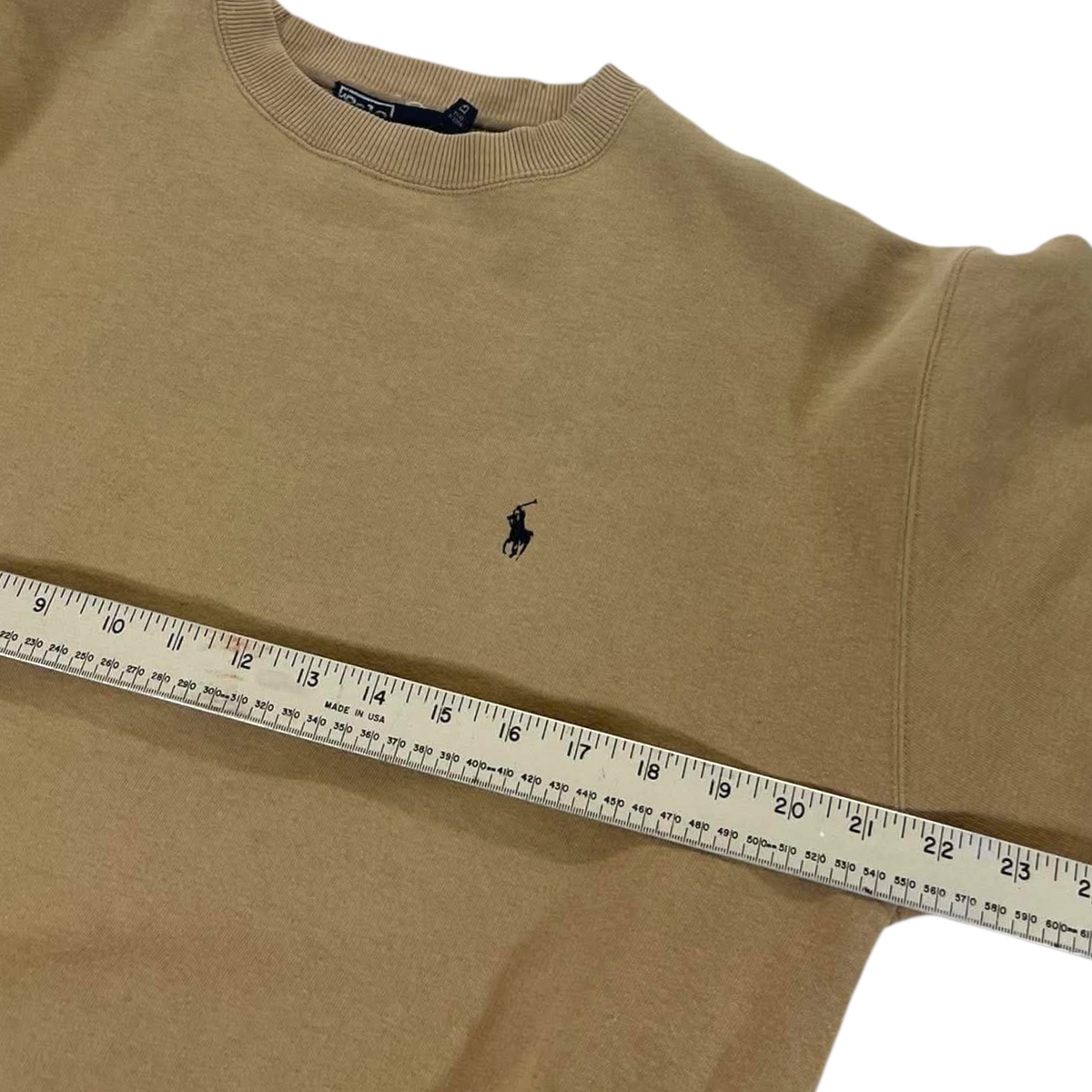 POLO RALPH LAUREN TAN CREWNECK (BEST FIT M)