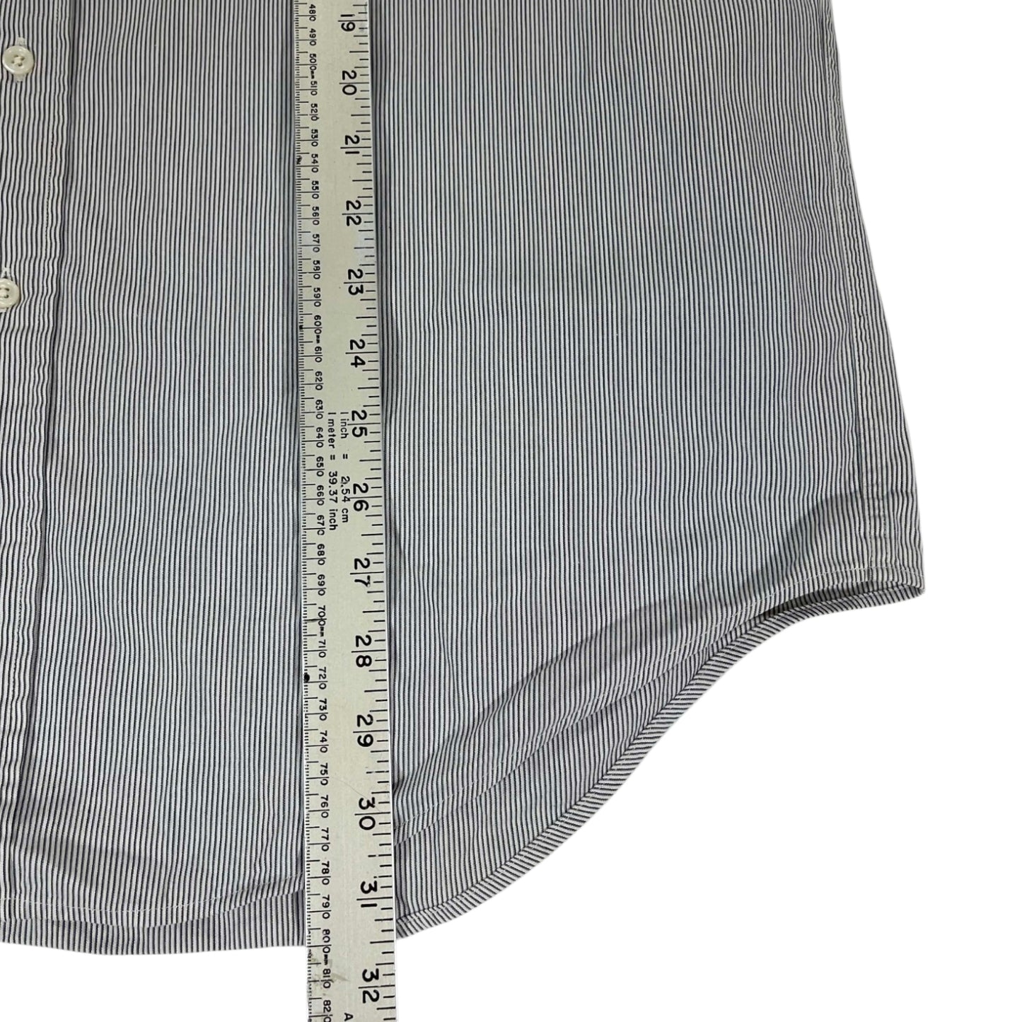 VINTAGE RALPH LAUREN GREY STRIPED BUTTON UP (L)