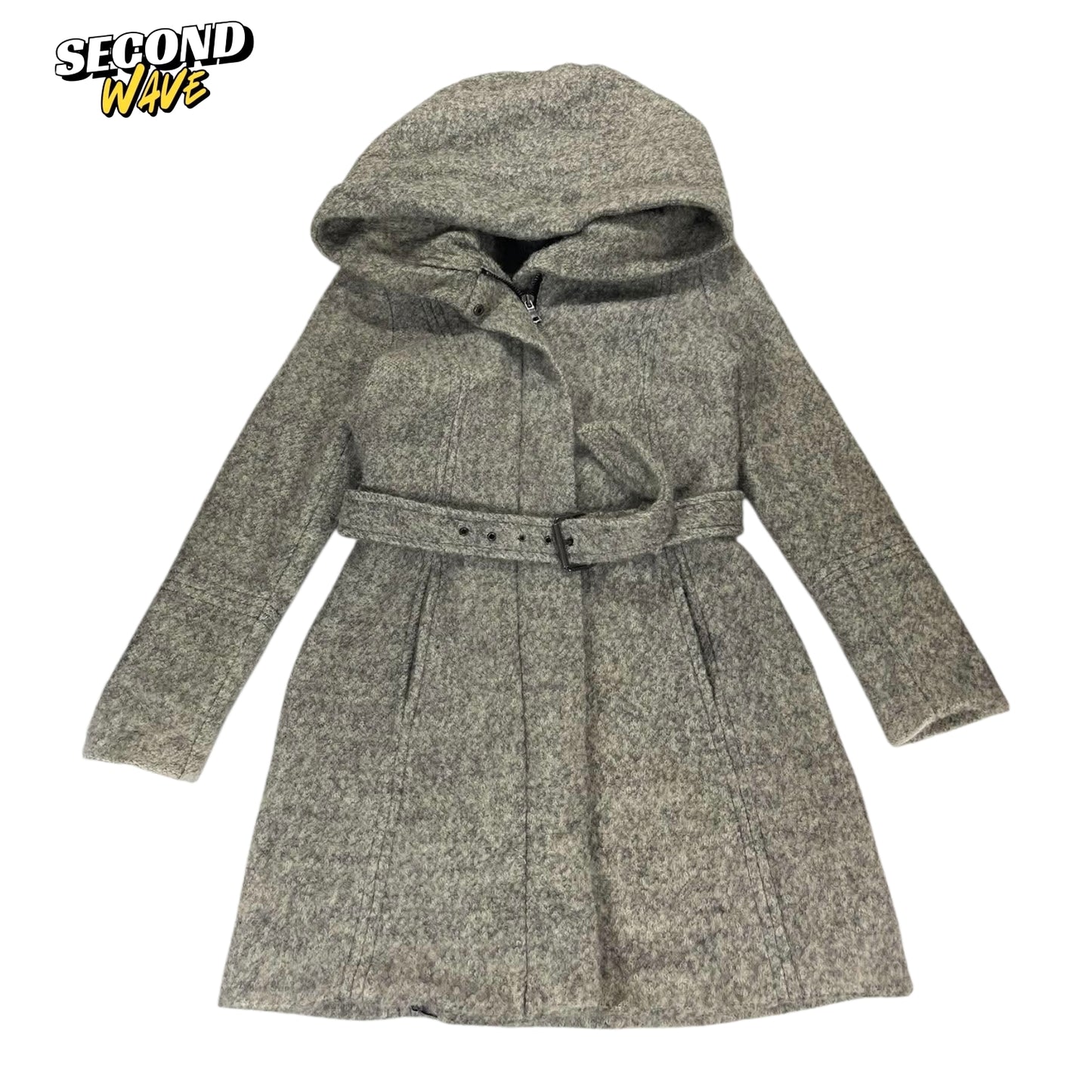 WOMENS ZARA GREY LONG COAT (L)