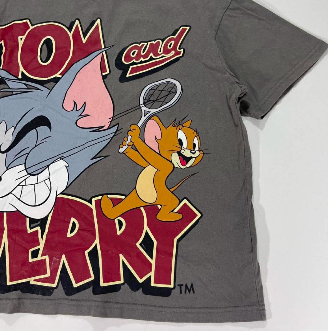 VINTAGE TOM AND JERRY GREY COTTON T-SHIRT (M)