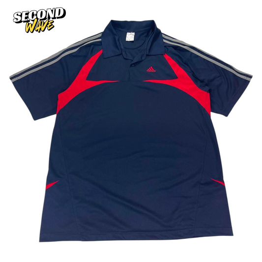 ADIDAS NAVY BLUE POLO SHIRT (L)