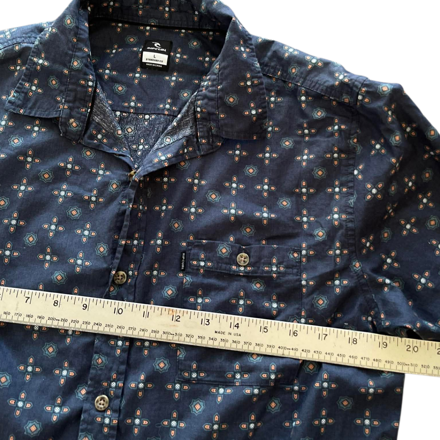 VINTAGE RIP CURL BLUE BUTTON UP SHIRT (M)