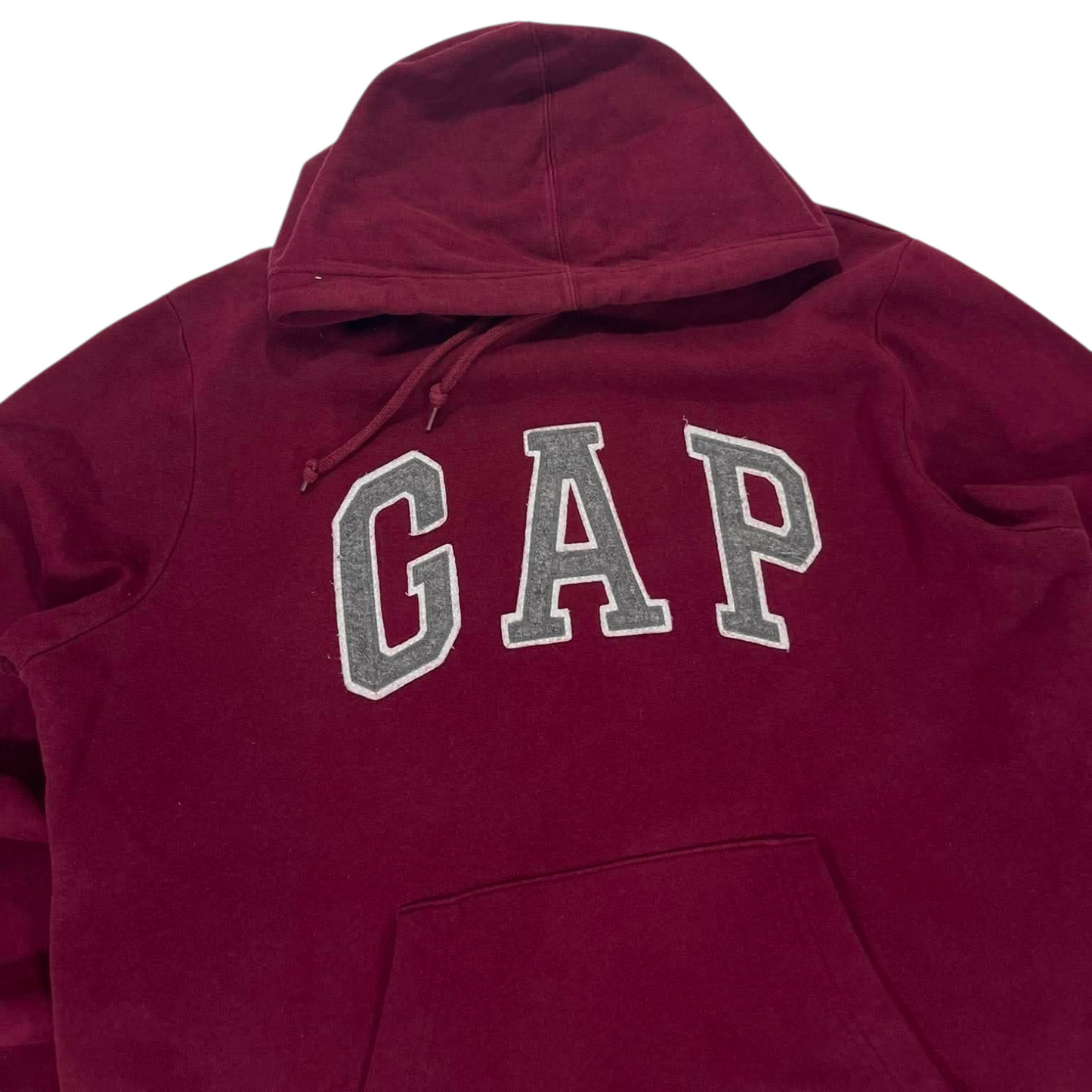 VINTAGE EMBROIDERED GAP BURGUNDY HOODIE (L)