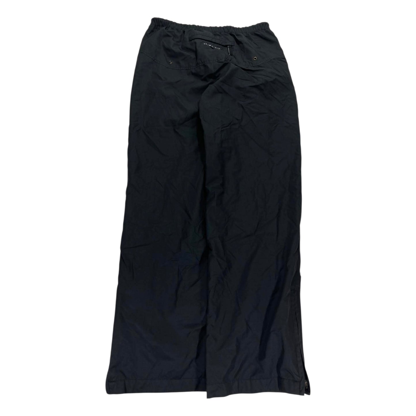 VINTAGE NIKE BLACK BAGGY WIDE LEG TRACK PANTS (M)