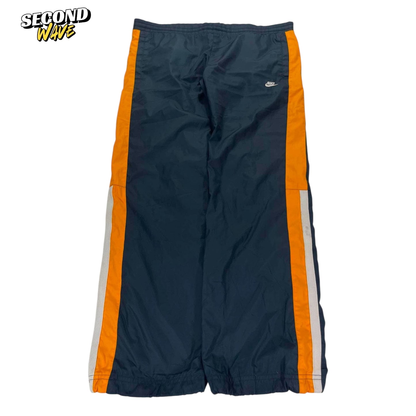 VINTAGE NIKE WIDE LEG TRACK PANTS (L)