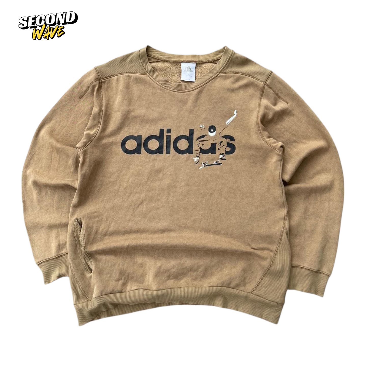 VINTAGE SKATE ADIDAS BROWN CREWNECK (M)