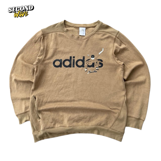 VINTAGE SKATE ADIDAS BROWN CREWNECK (M)