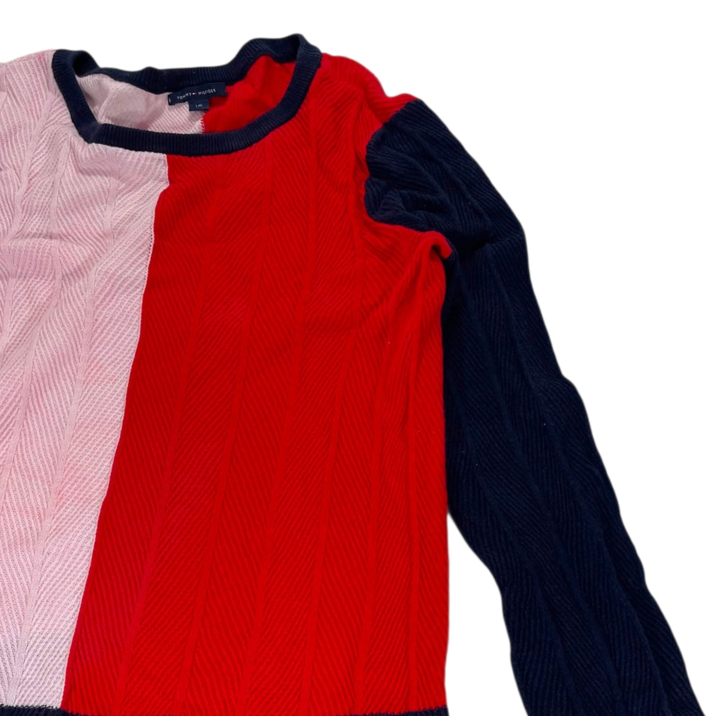 TOMMY HILFIGER RED & PINK CREWNECK (M)
