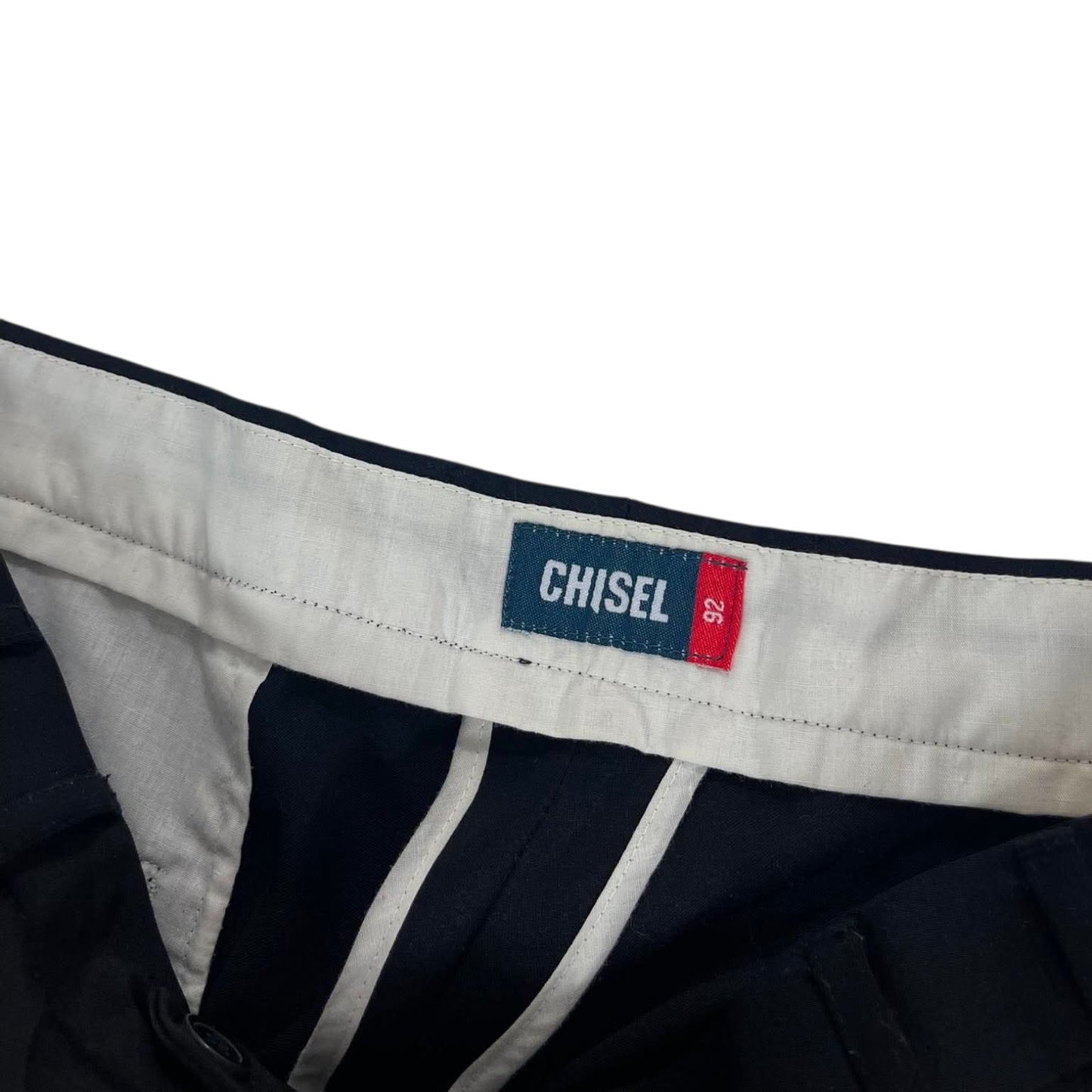 CHISEL BLACK WIDE LEG TROUSERS (34)