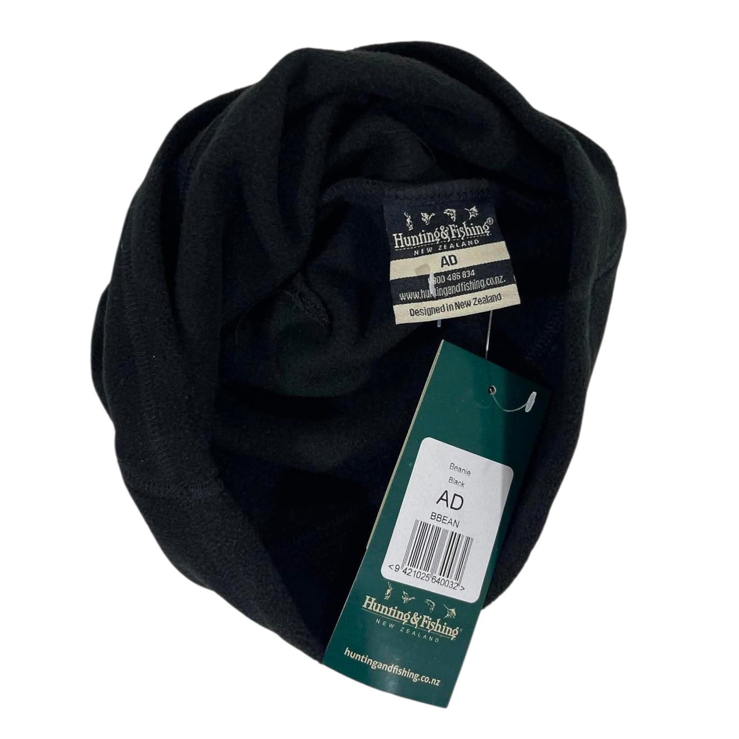 BRANDNEW HUNTING & FISHING NEW ZEALAND BLACK BEANIE