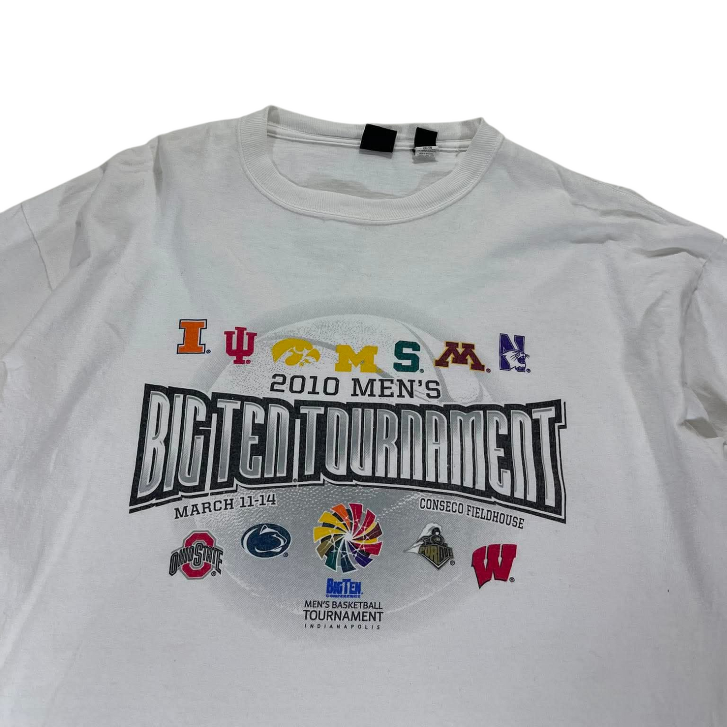 2010 BIG TEN TOURNAMENT WHITE LONG SLEEVE SHIRT (XL)