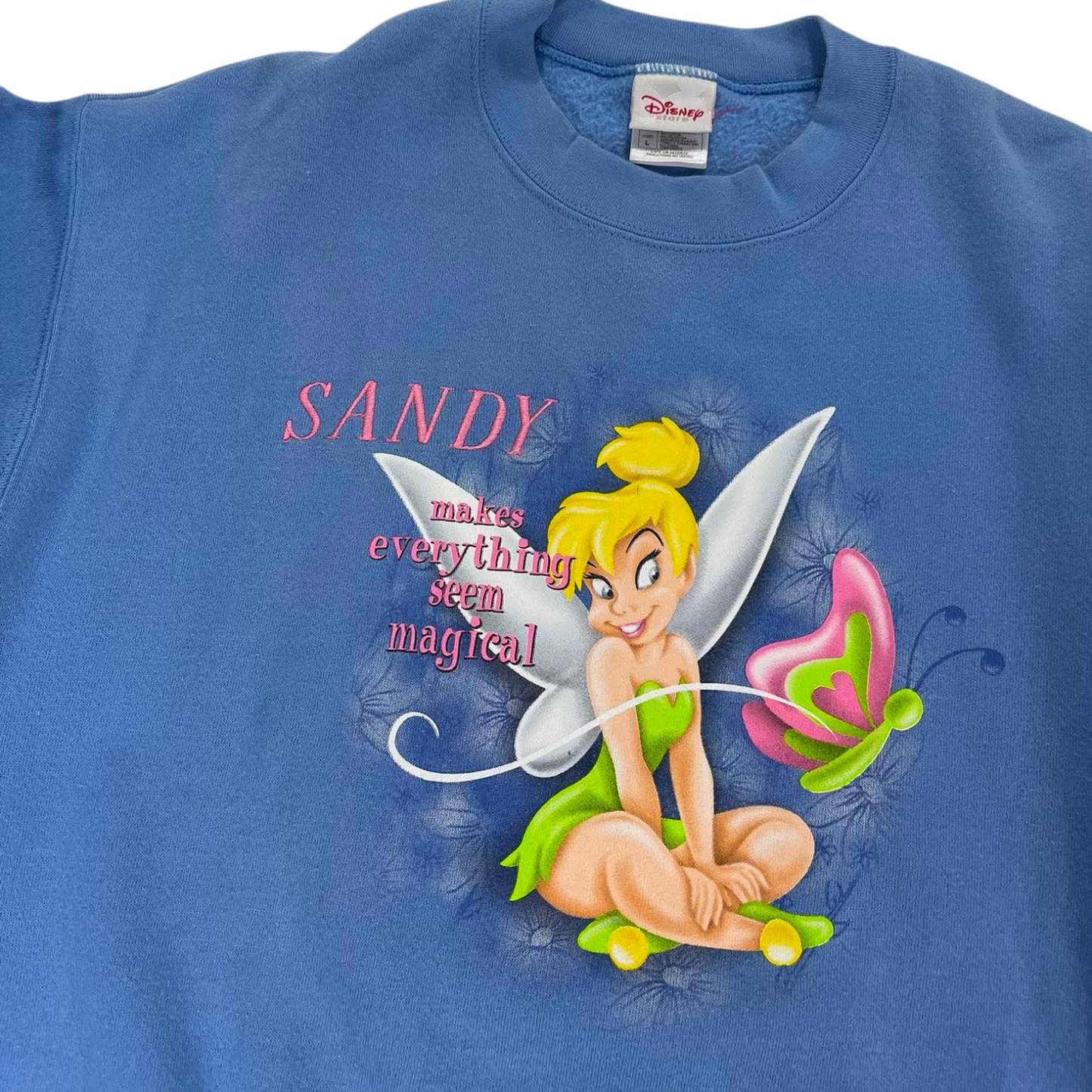 VINTAGE DISNEY TINKERBELL BLUE SWEATSHIRT (L)