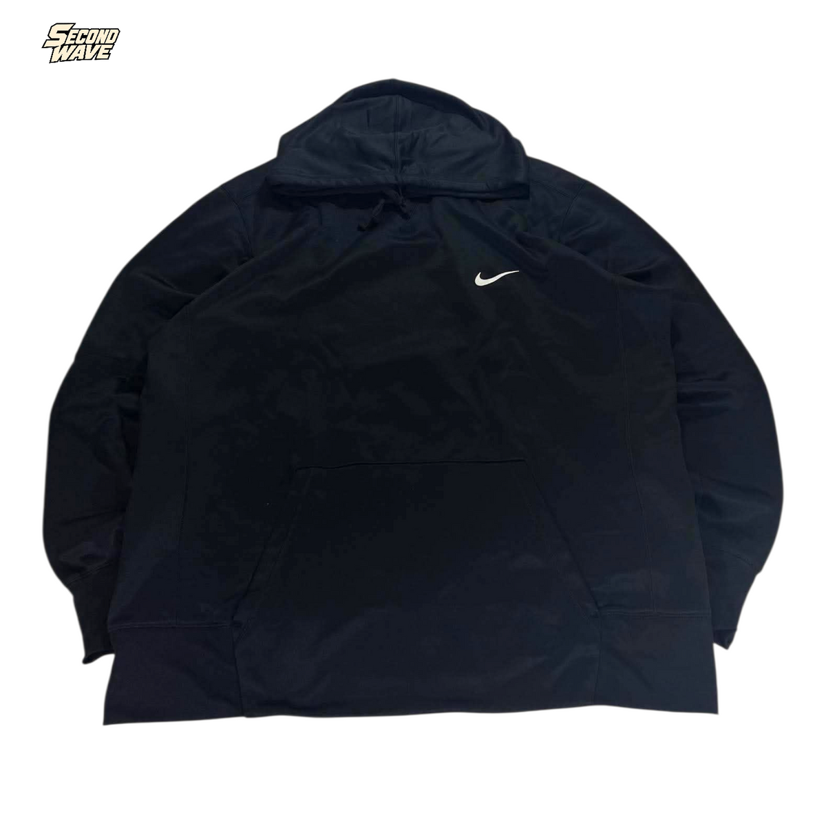 NIKE BLACK HOODIE (BEST FIT LARGE - XL)