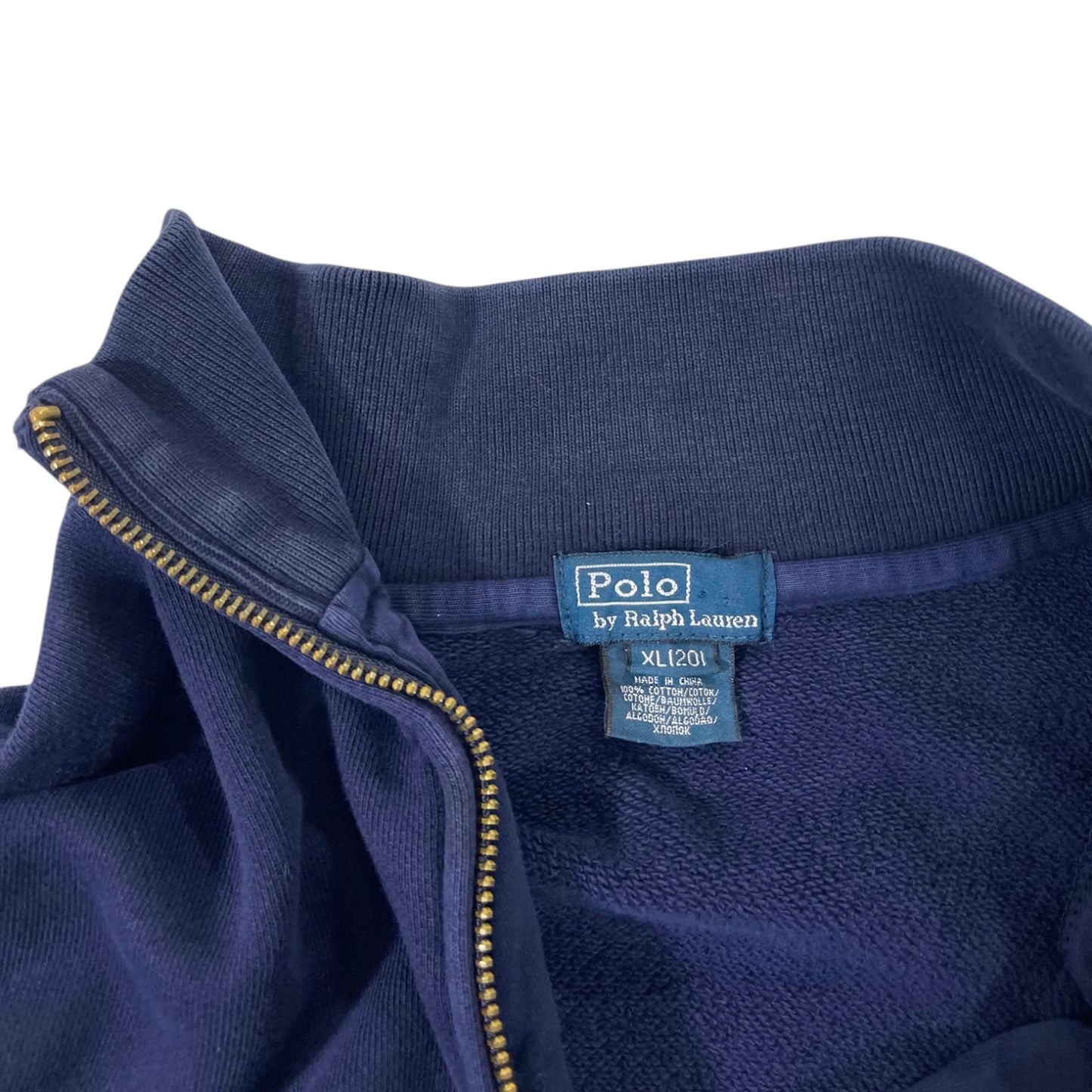 VINTAGE POLO RALPH LAUREN NAVY BLUE QUARTER ZIP (M-L)