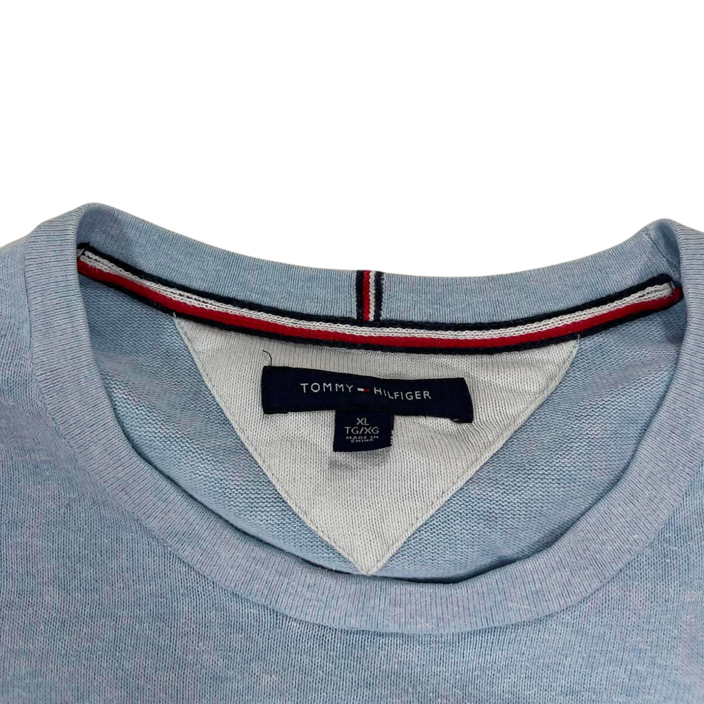 TOMMY HILFIGER BLUE STRIPED LONG SLEEVE SHIRT (L-XL)