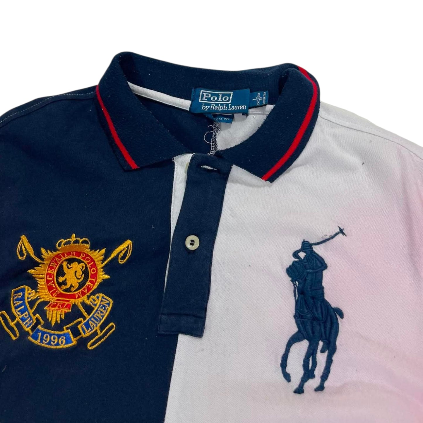 RALPH LAUREN MULTI COLOURED POLO SHIRT (M)