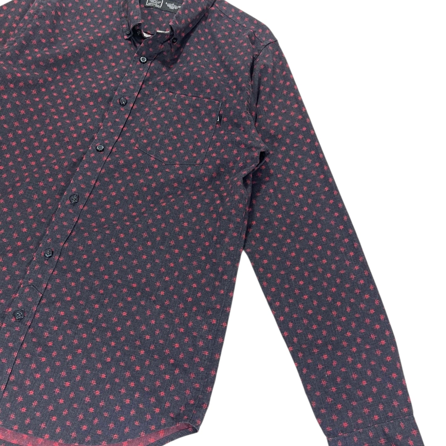 VINTAGE NIKE BLACK & RED BUTTON UP SHIRT (S)