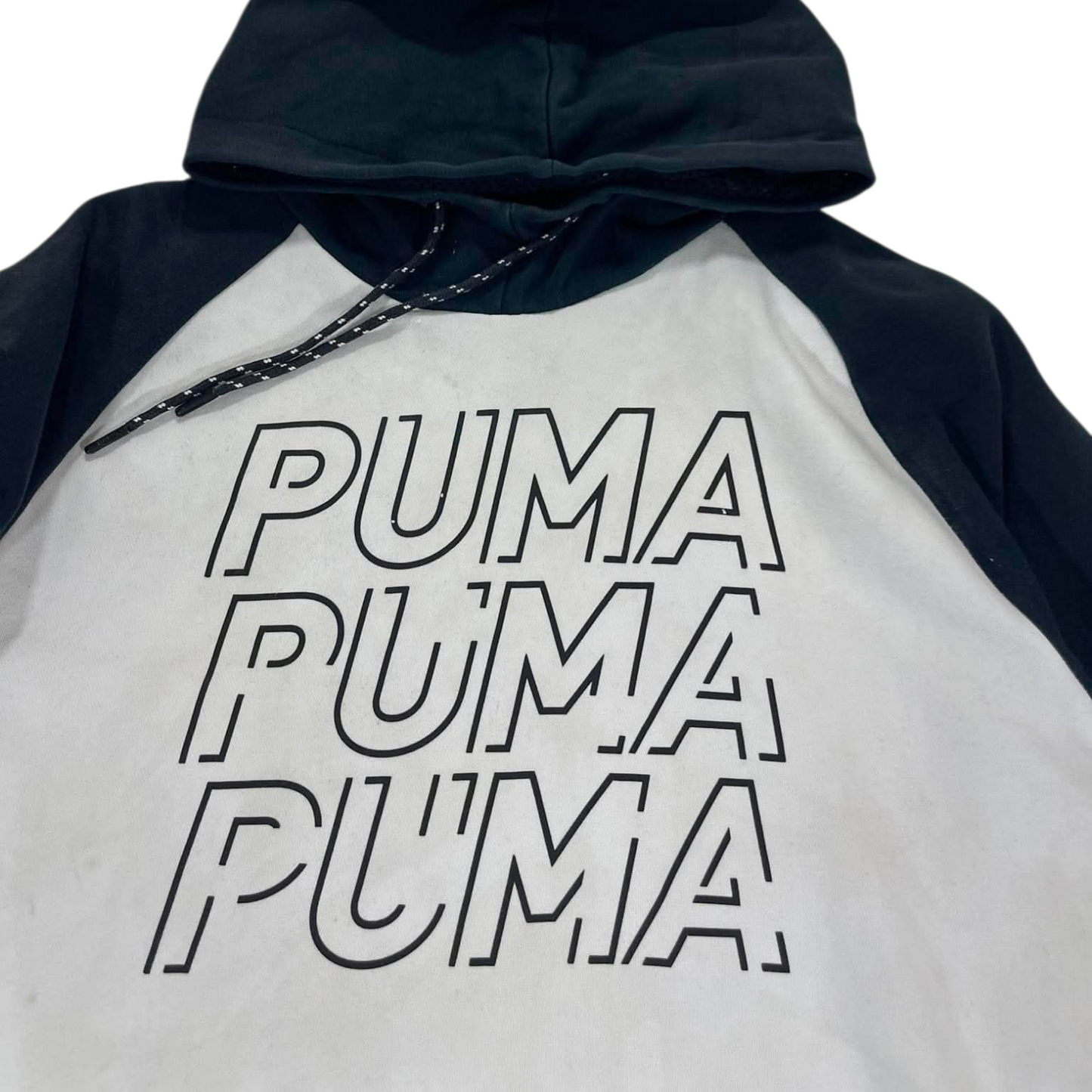 TRASHED PUMA GREY & BLACK HOODIE (L)