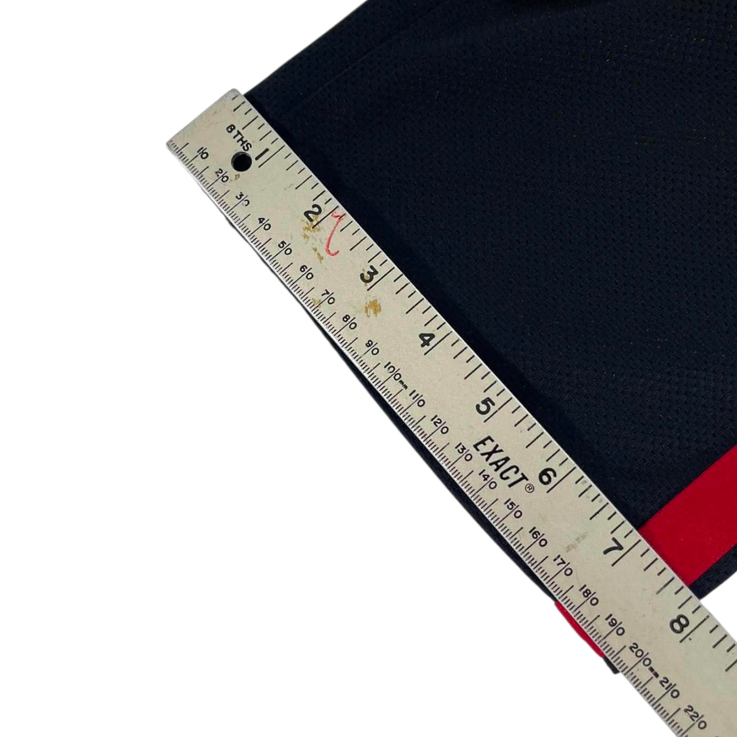 ADIDAS BLACK & RED TRACK PANTS ⁷ (L)