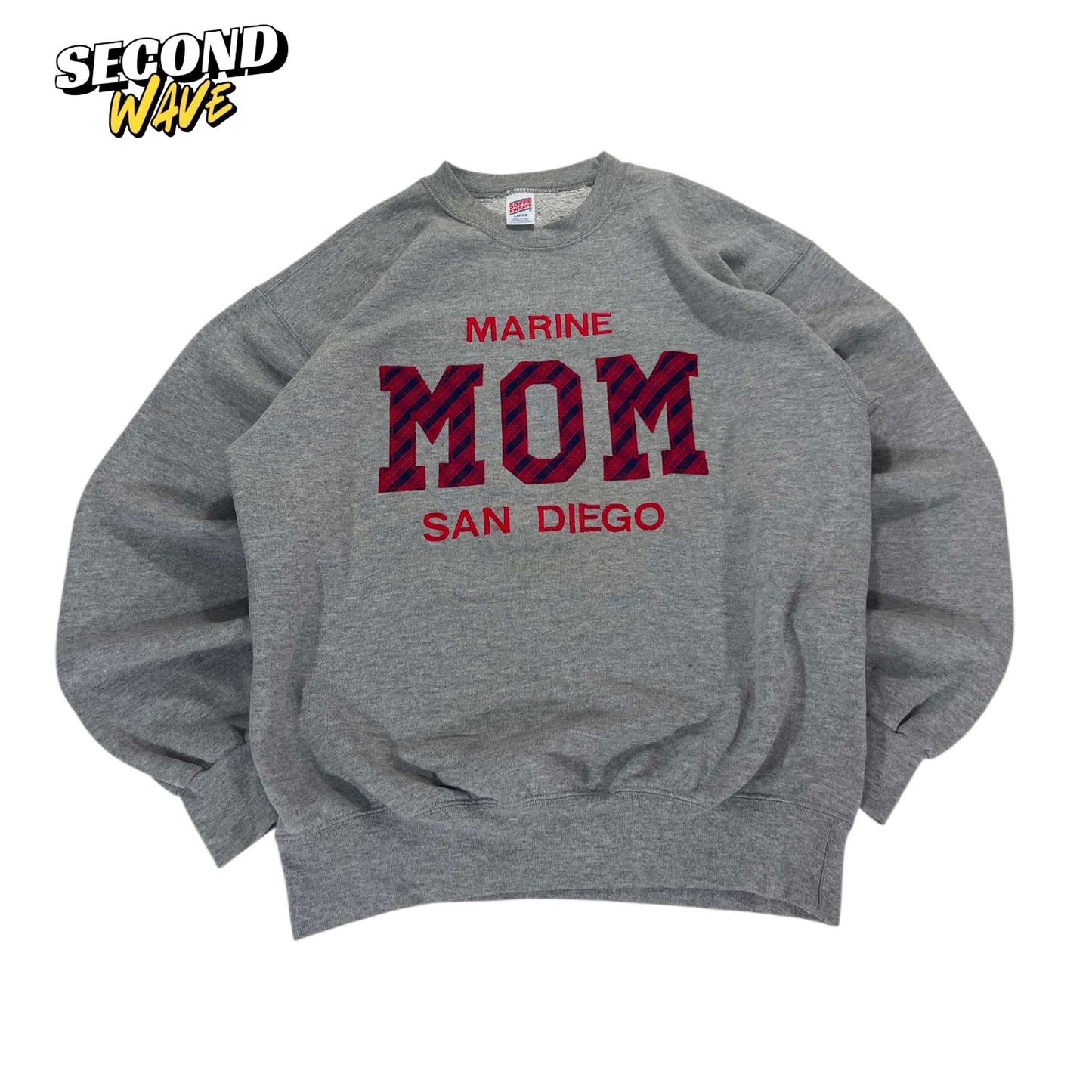 90S GRAY SAN DIEGO MARINE MOM SWEATSHIRT (L)