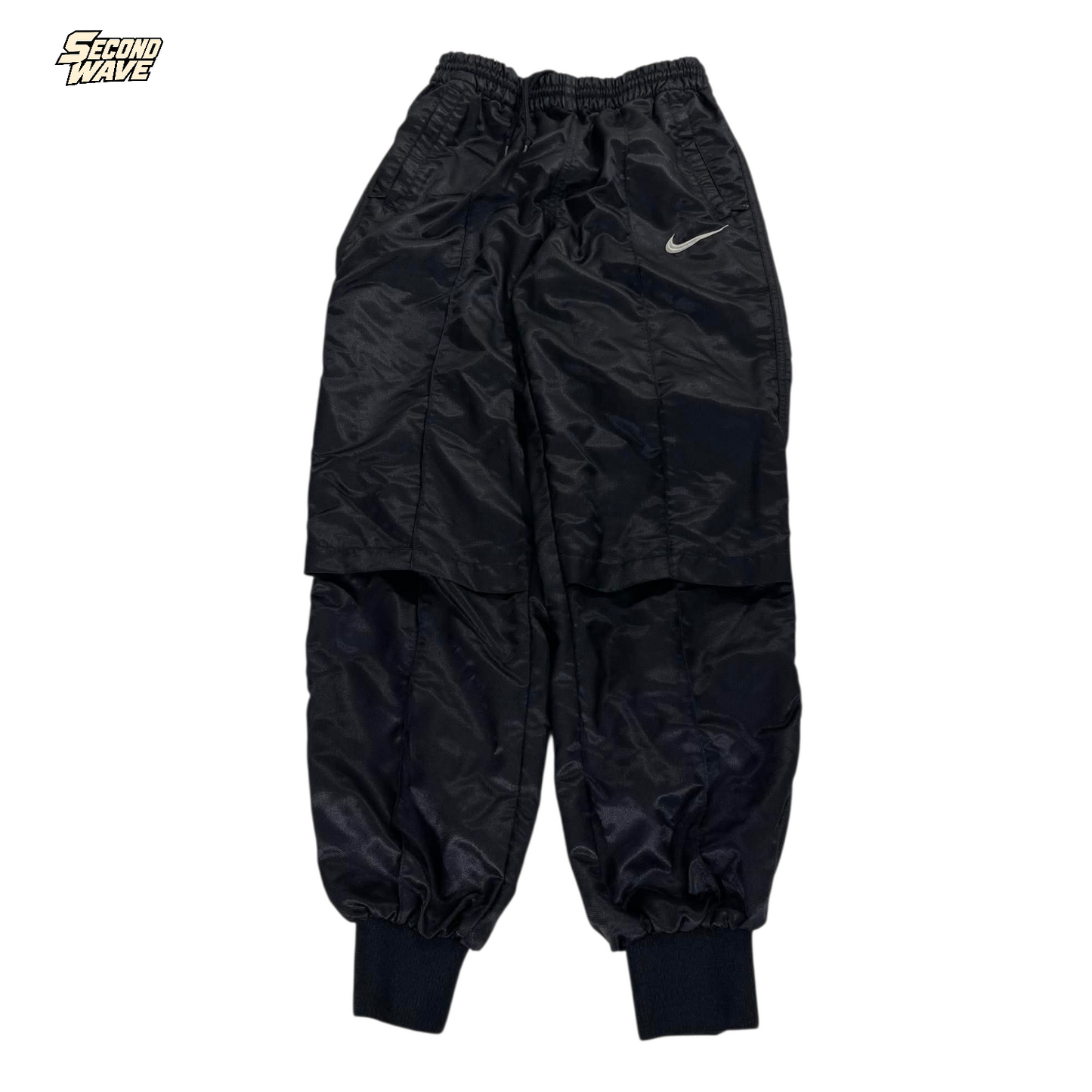 VINTAGE NIKE BLACK NYLON TRACK PANTS (M) ¹⁵
