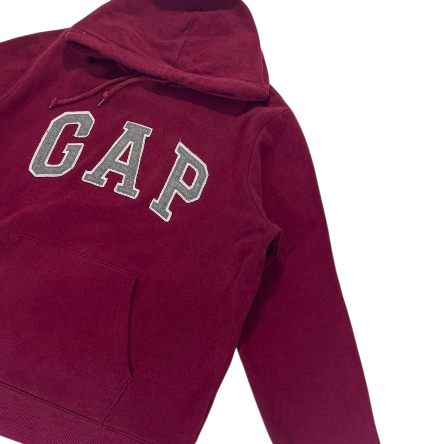 VINTAGE EMBROIDERED GAP BURGUNDY HOODIE (L)