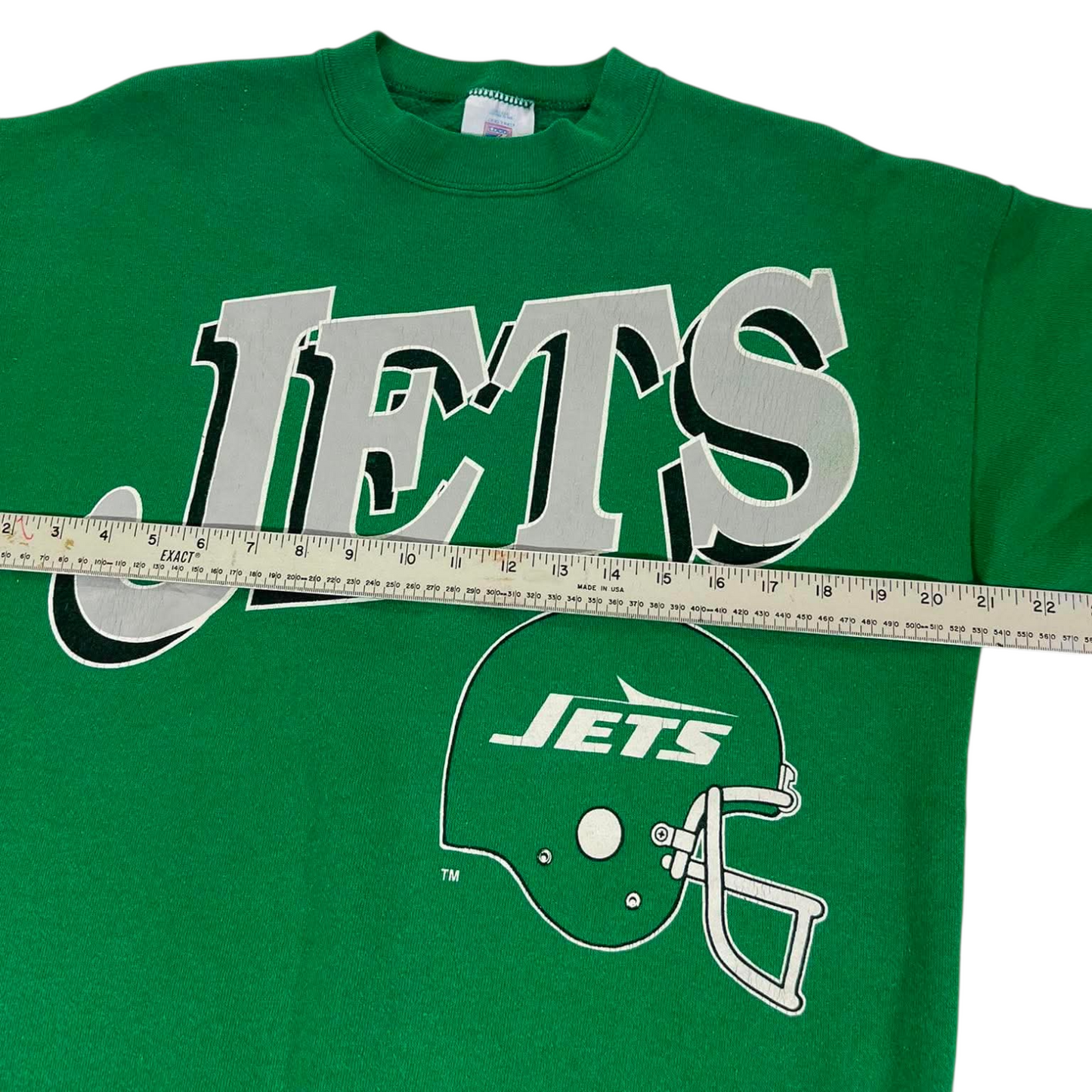90S LOGO 7 NEW YORK JETS GREEN CREWNECK (M)