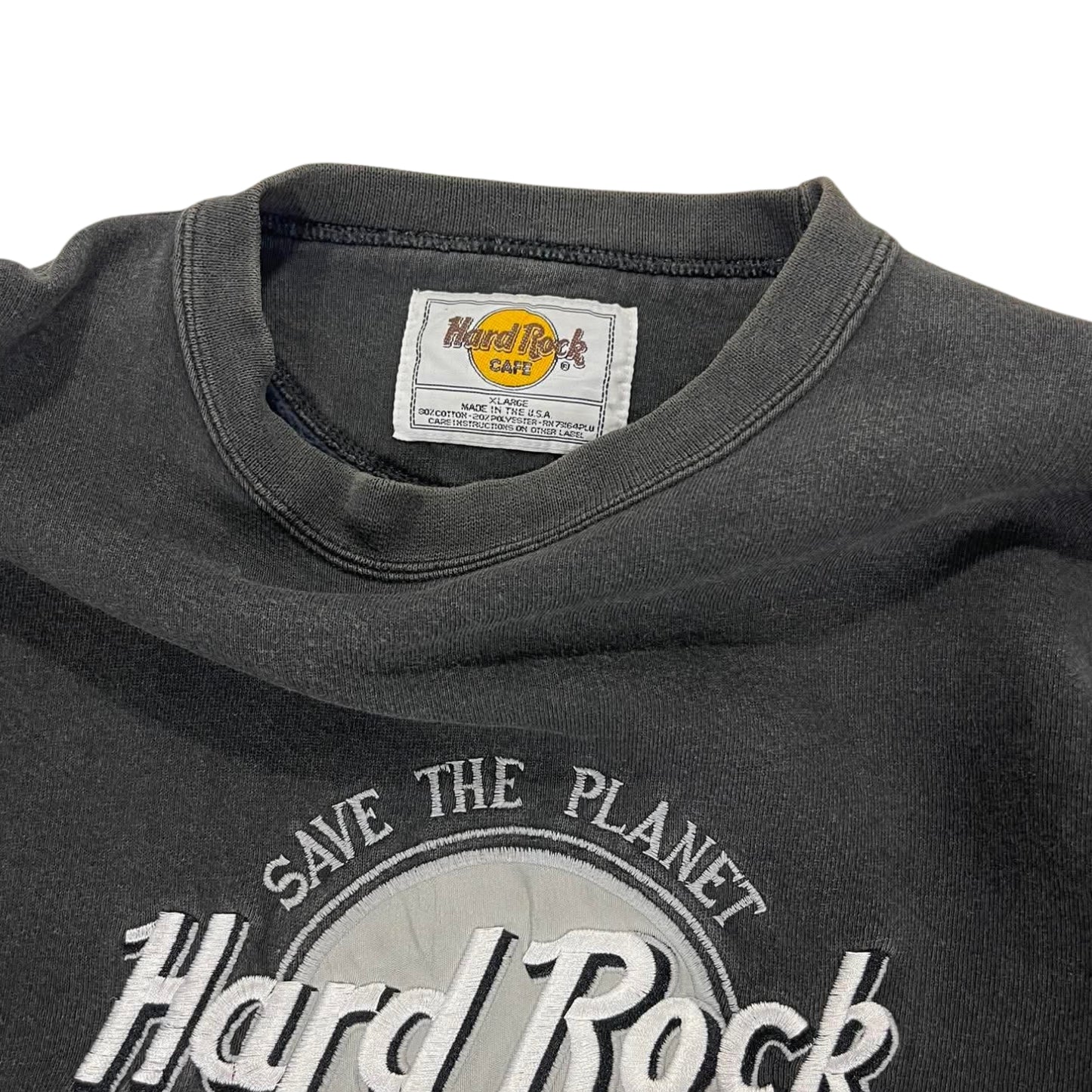 VINTAGE FADED HARD ROCK CAFE BLACK SWEATSHIRT (XL)