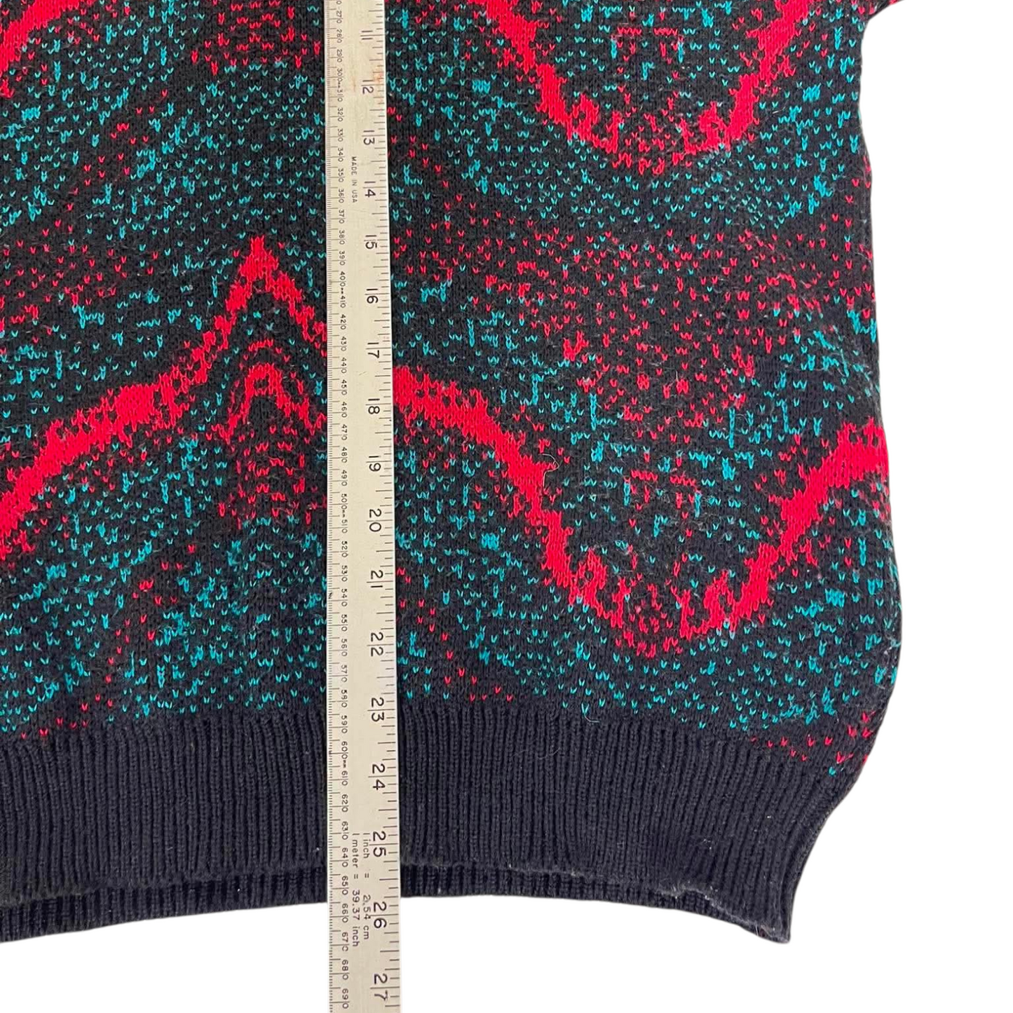 90s CHECKMATE MULTICOLOURED KNIT SWEATER (M)