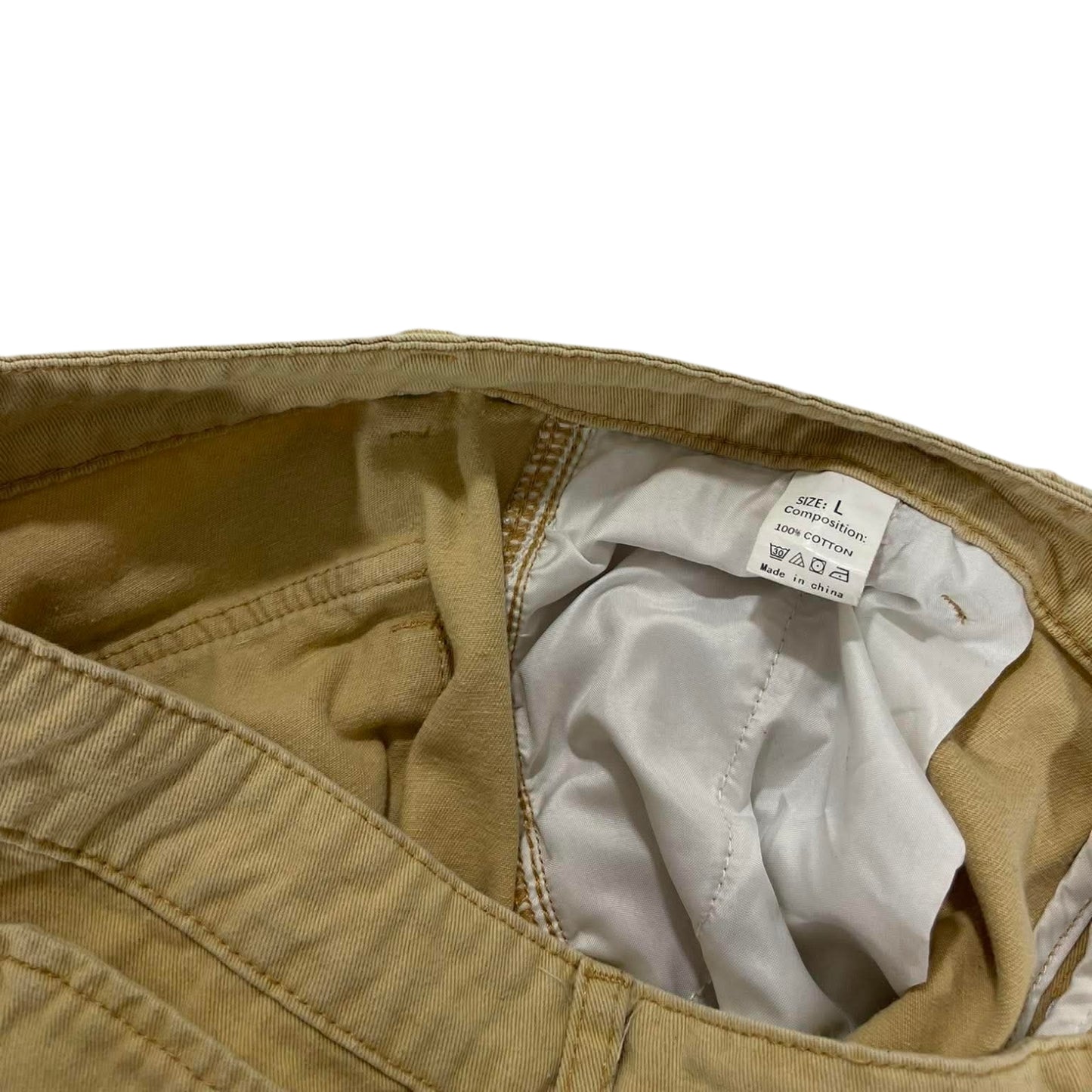 Y2K TAN CARGO PANTS (L)