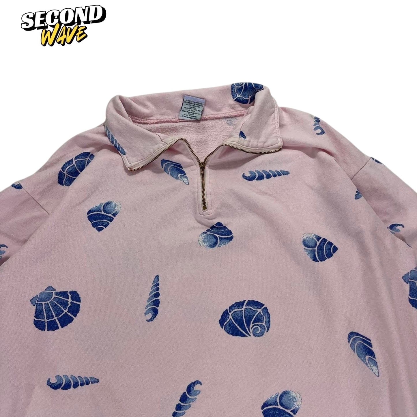 100% COTTON FRESH PRODUCE PINK SEASHELL ZIP UP (XL)