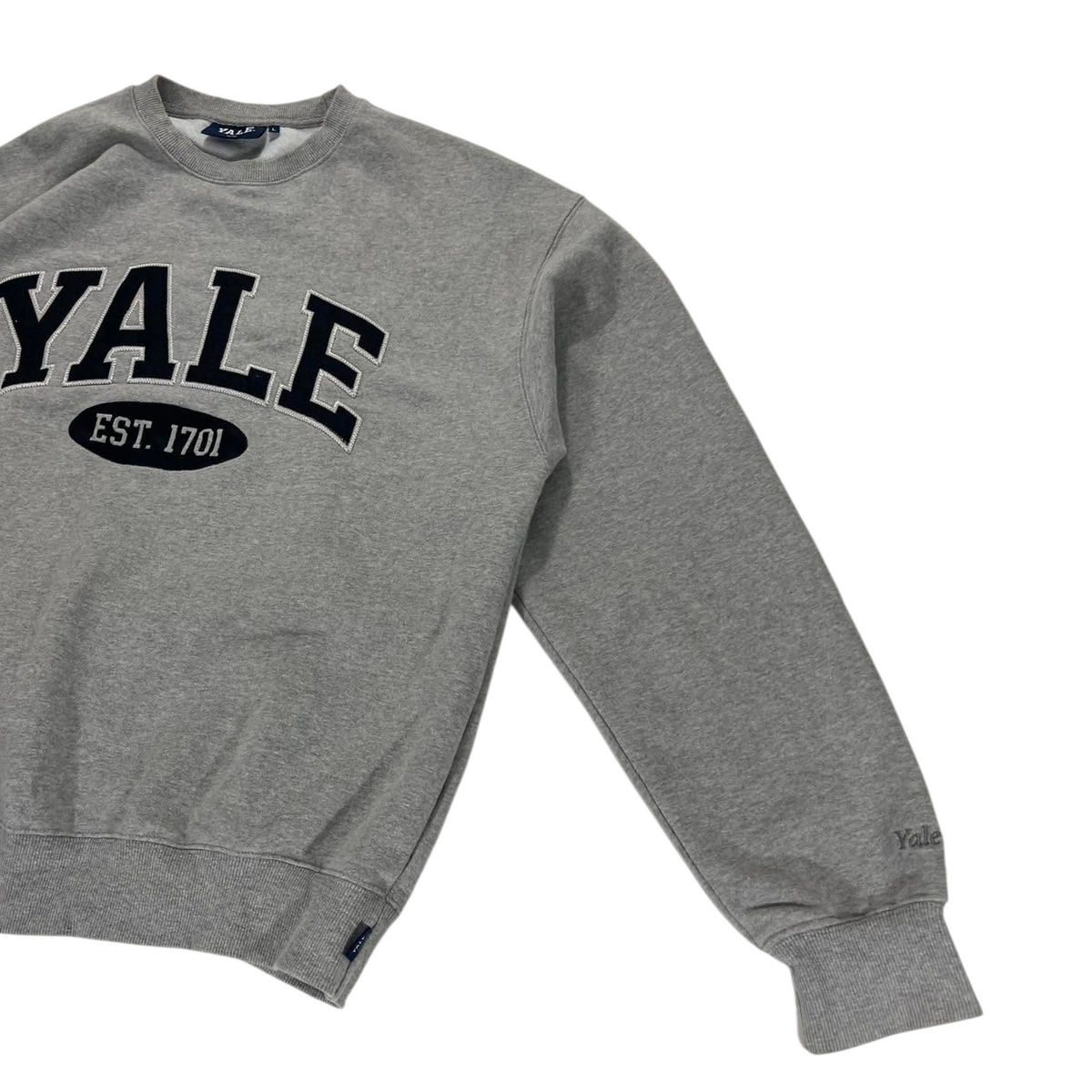 VINTAGE EMBROIDERED YALE GREY CREWNECK (L)