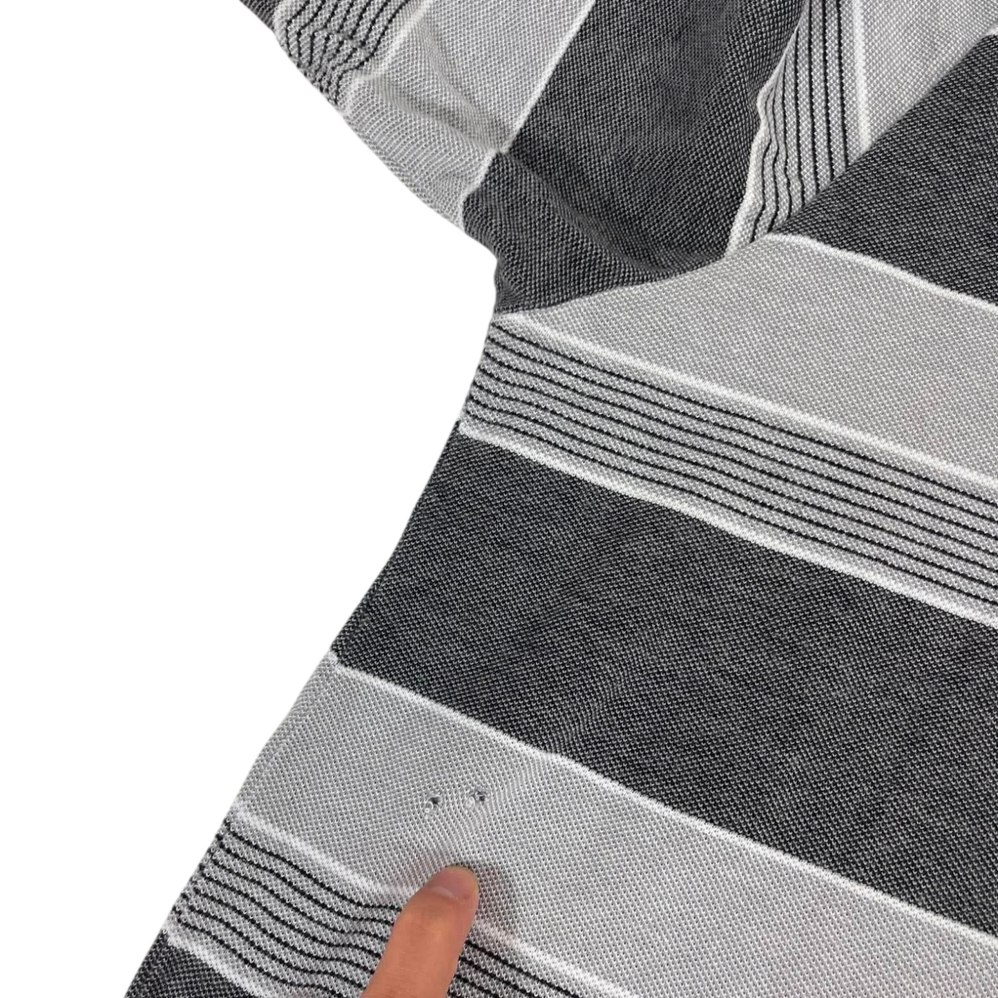 VINTAGE LOGAN & SONS GREY STRIPED POLO SHIRT (XL)