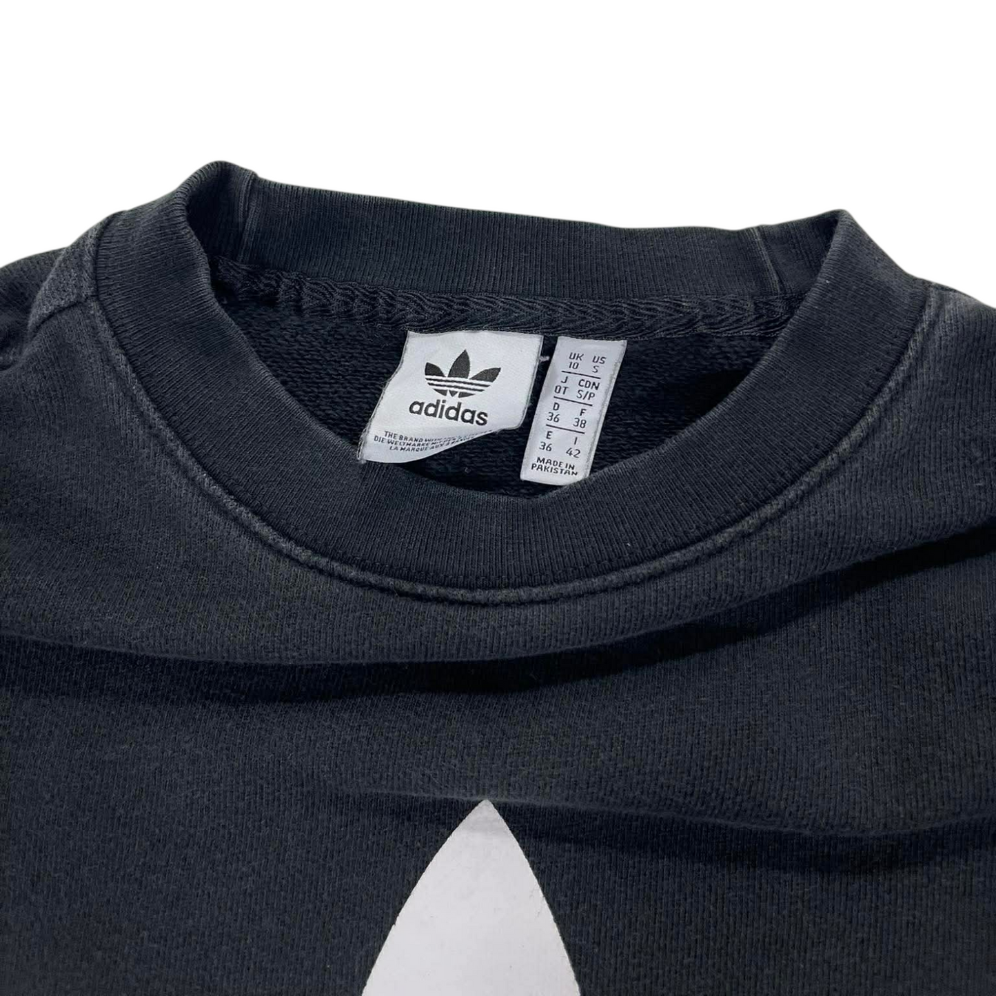 ADIDAS BLACK CREWNECK SWEATSHIRT (M)