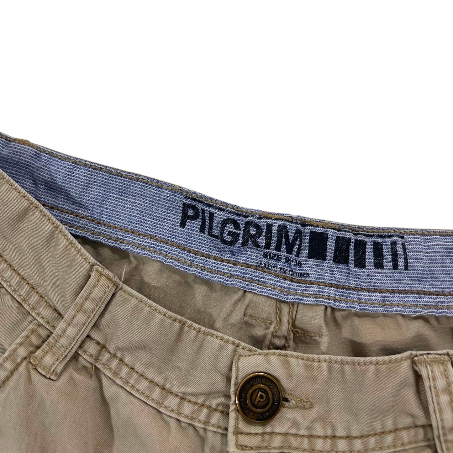 VINTAGE PILGRIM KHAKI WIDE LEG TROUSERS (32)