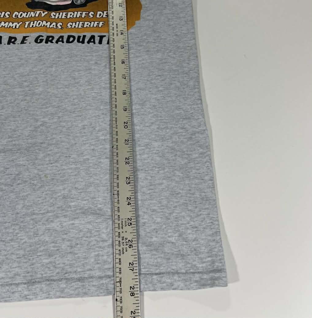 90s DARE TO RESIST DRUGS AND VIOLENCE GREY T-SHIRT (M)