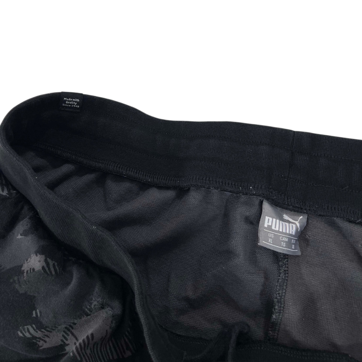 PUMA BLACK & GRAY CAMOUFLAGE SWEATPANTS (XL)