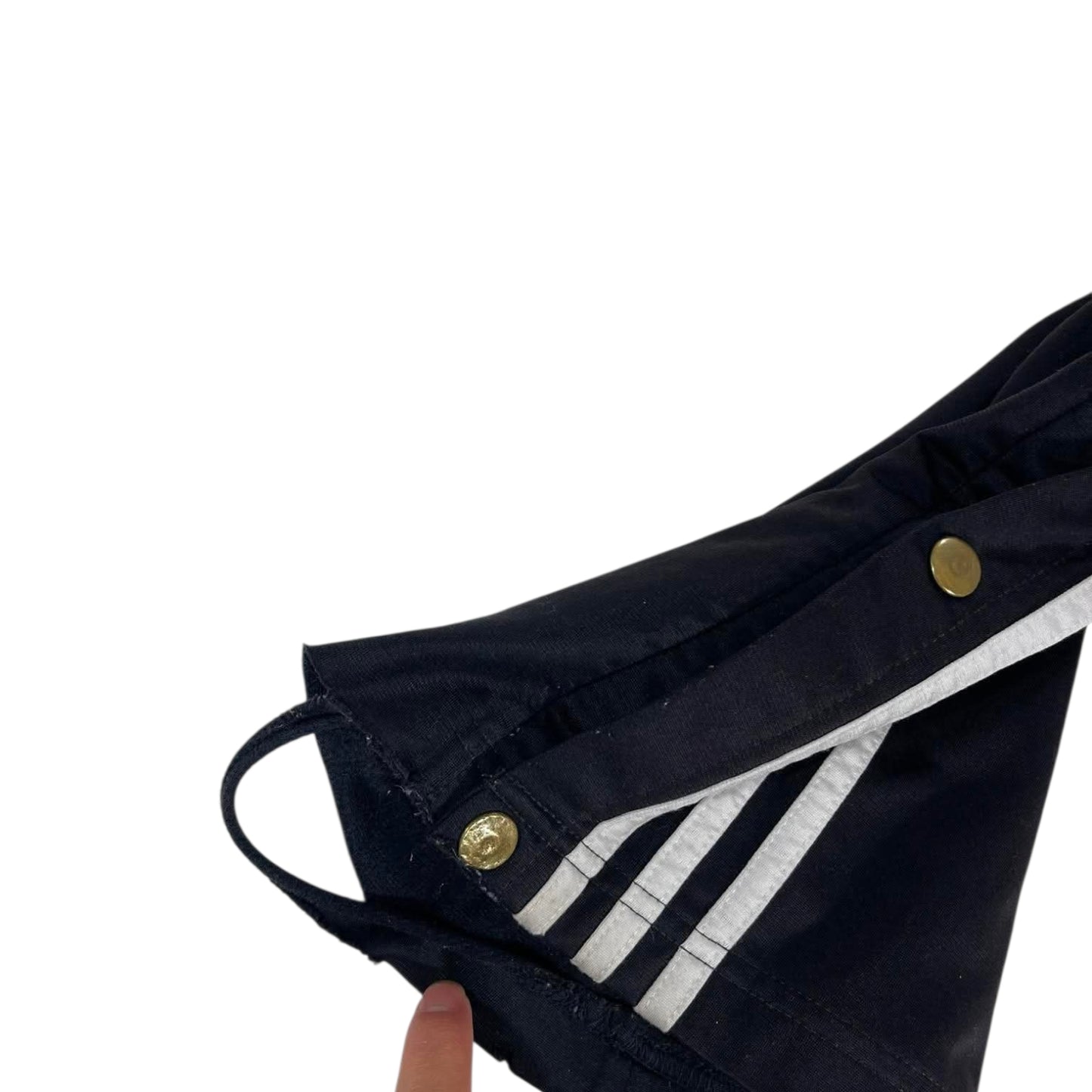 ADIDAS BLACK BAGGY TRACK PANTS (L)