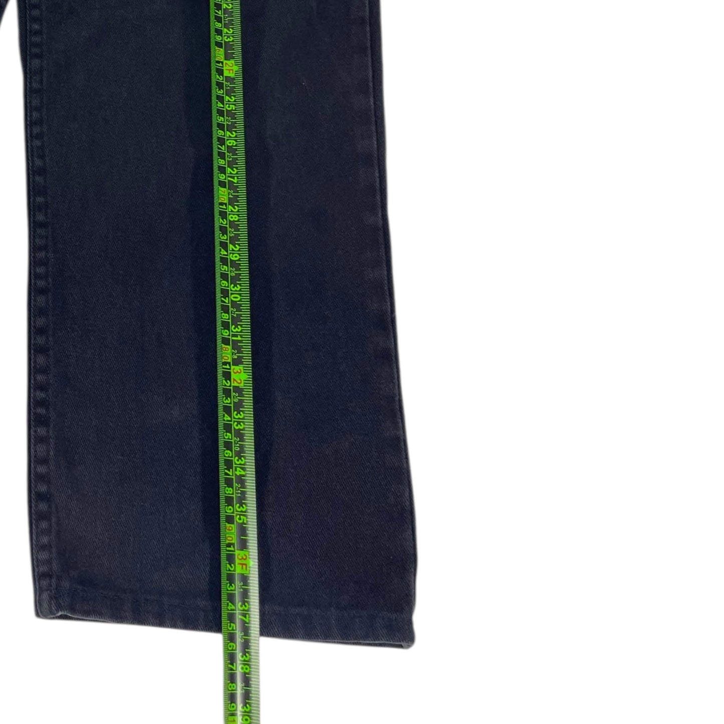VINTAGE 100% BLACK DENIM WIDE LEG PANTS (32)