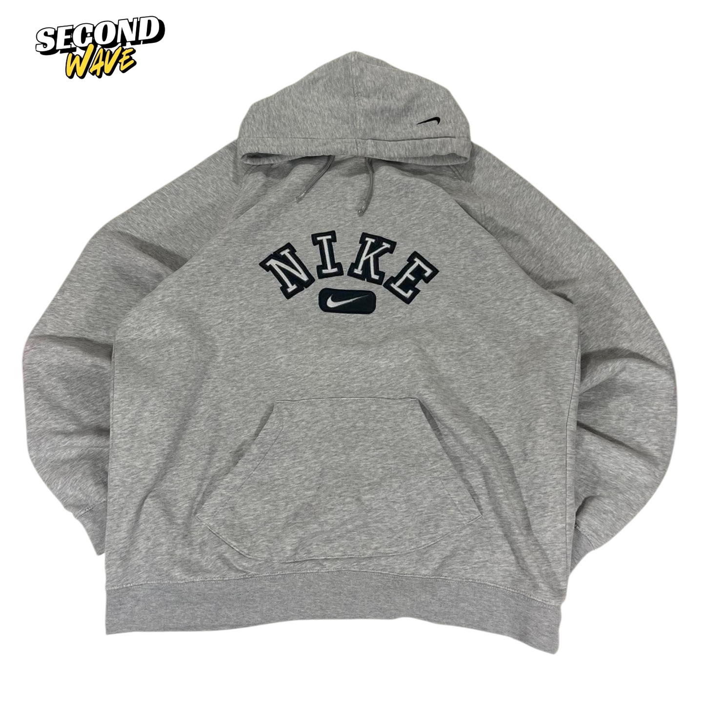 VINTAGE SPELLOUT NIKE GREY HOODIE (XXL)