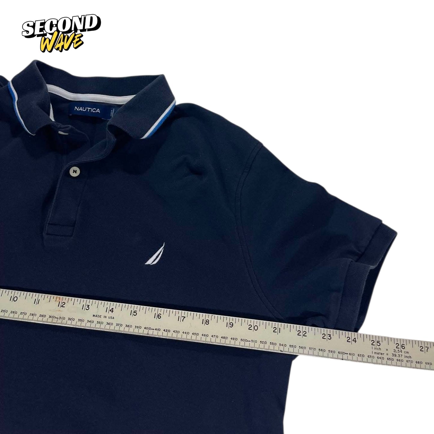 NAUTICA NAVY BLUE POLO SHIRT (L)