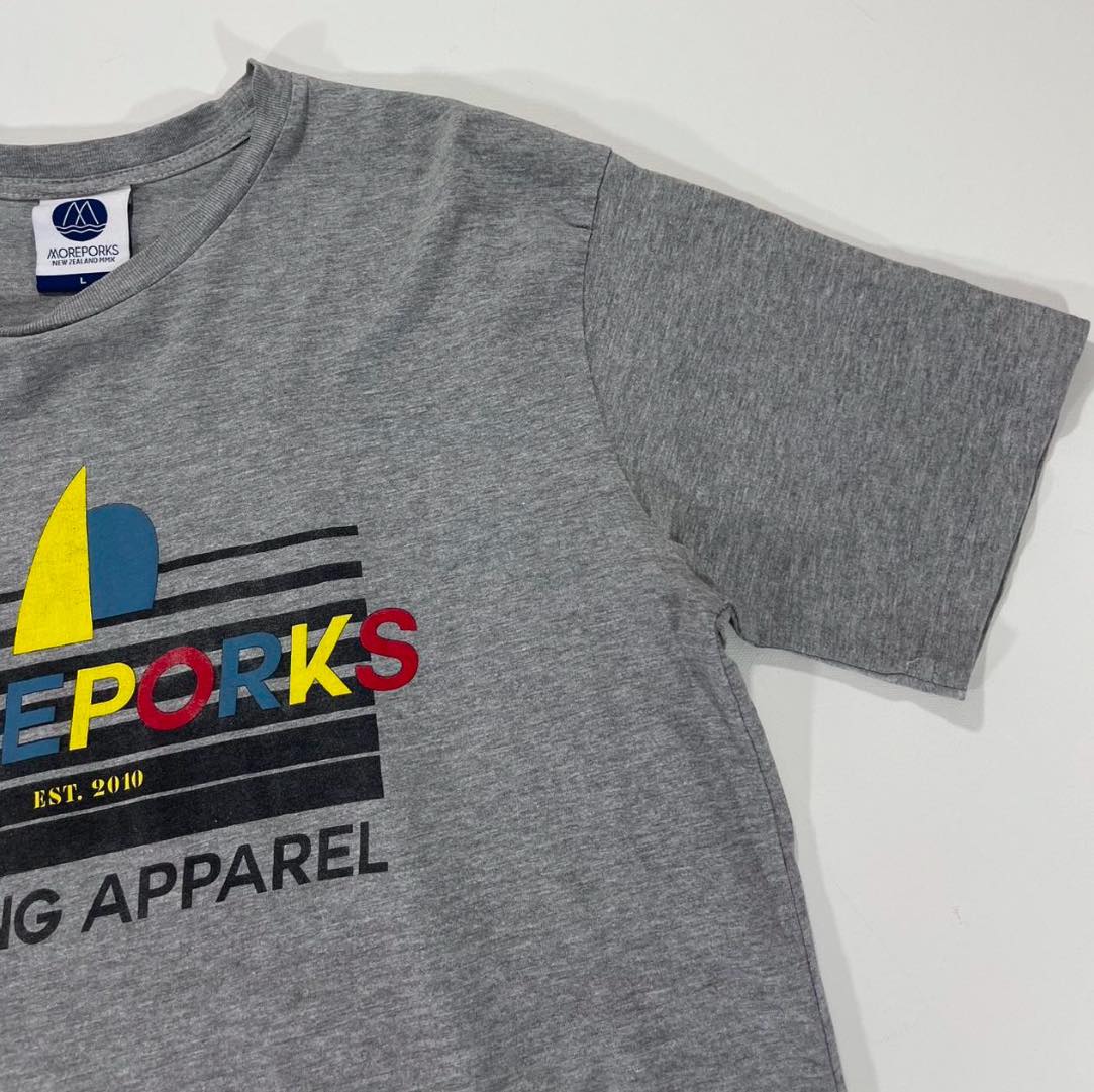 MOREPORKS SAILING APPAREL GREY T-SHIRT (M-L)
