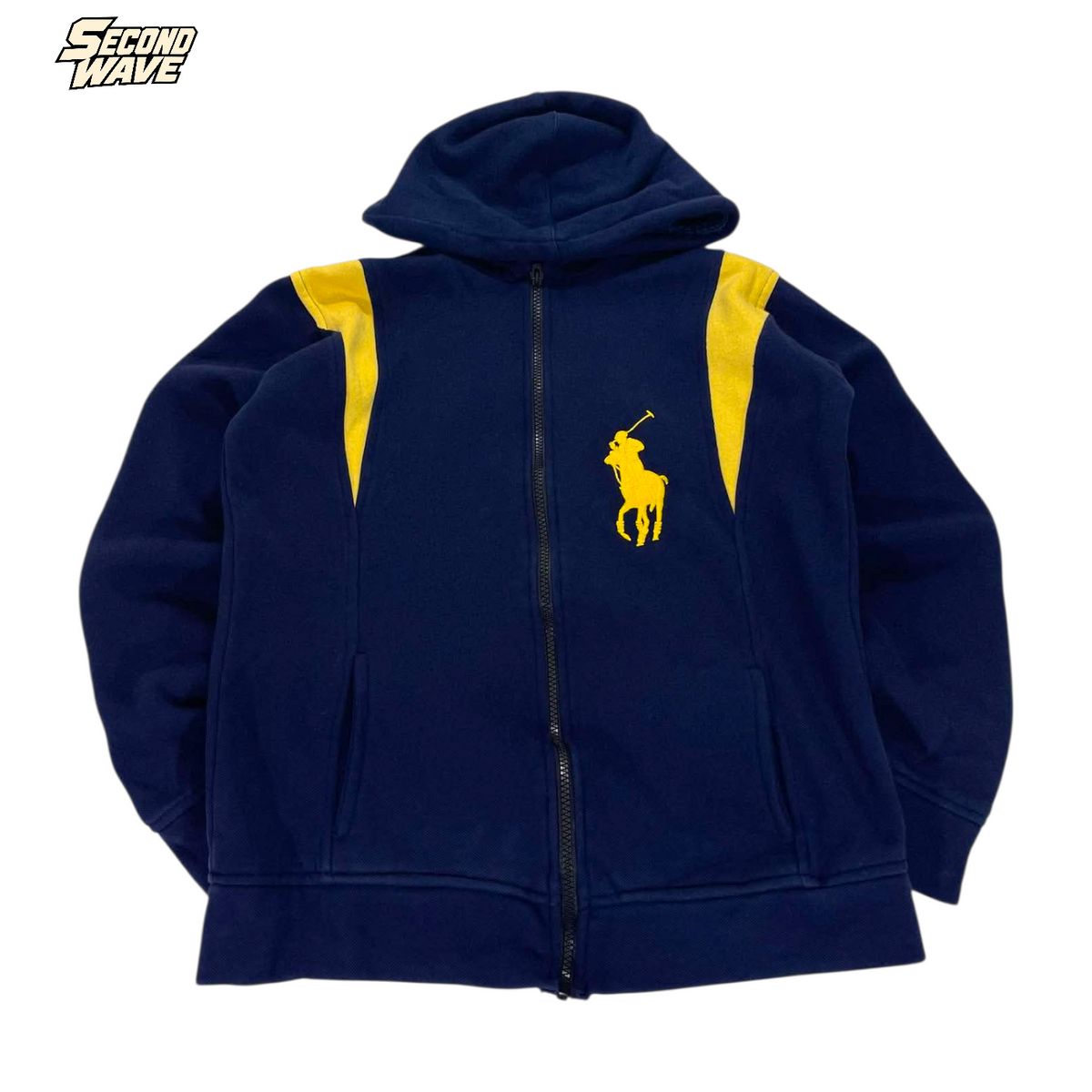 BL PONY NAVY ZIP UP HOODIE (S)