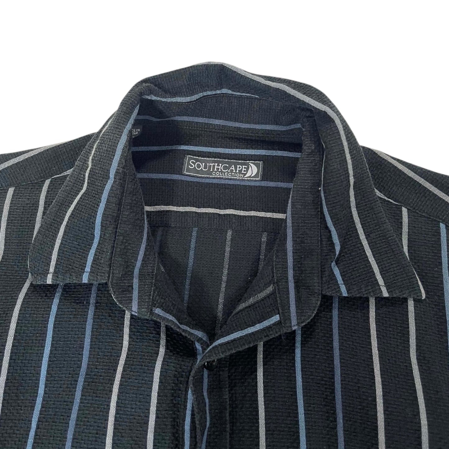 VINTAGE SOUTH CAPE BLACK BUTTON UP SHIRT (M)