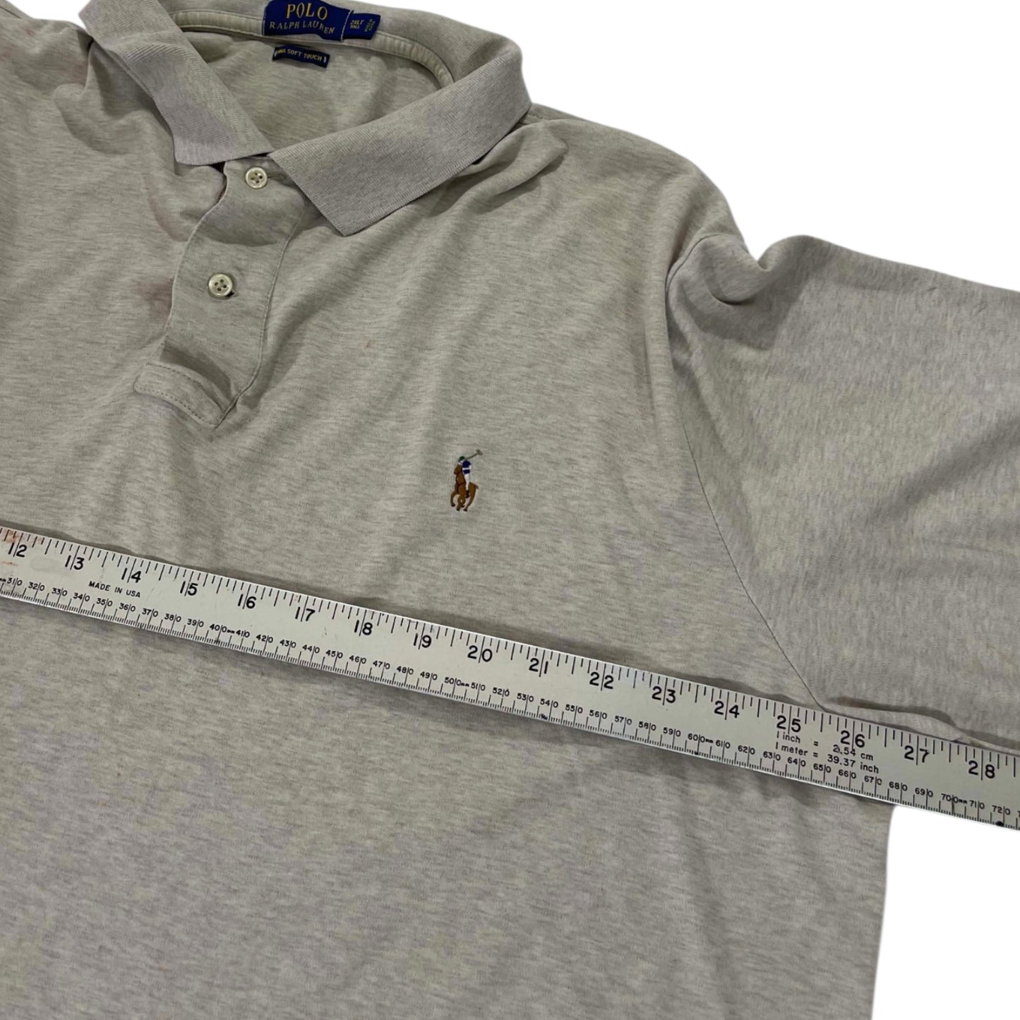POLO RALPH LAUREN TAN POLO LONG SLEEVE (2XL)